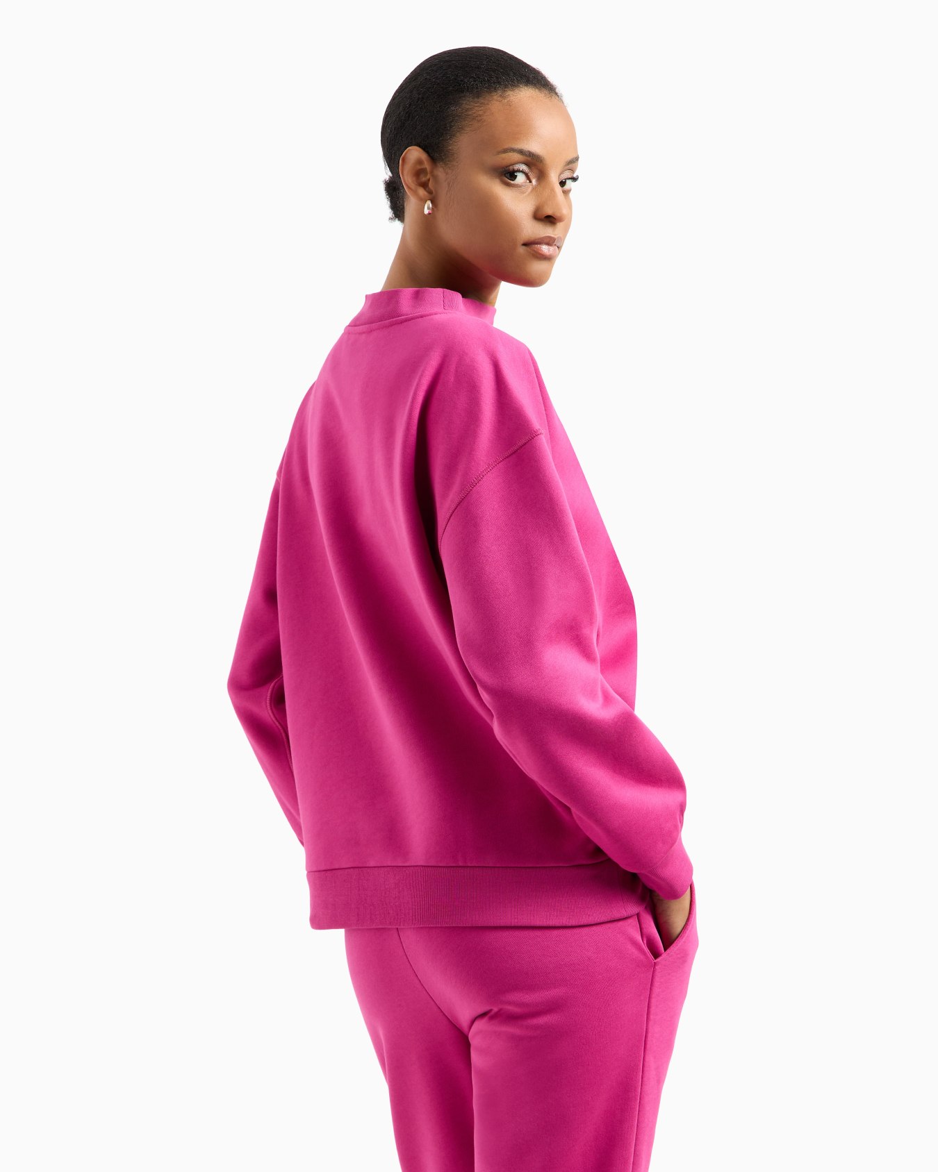High neck sweatshirt with contrasting sparkling logo Slide 2