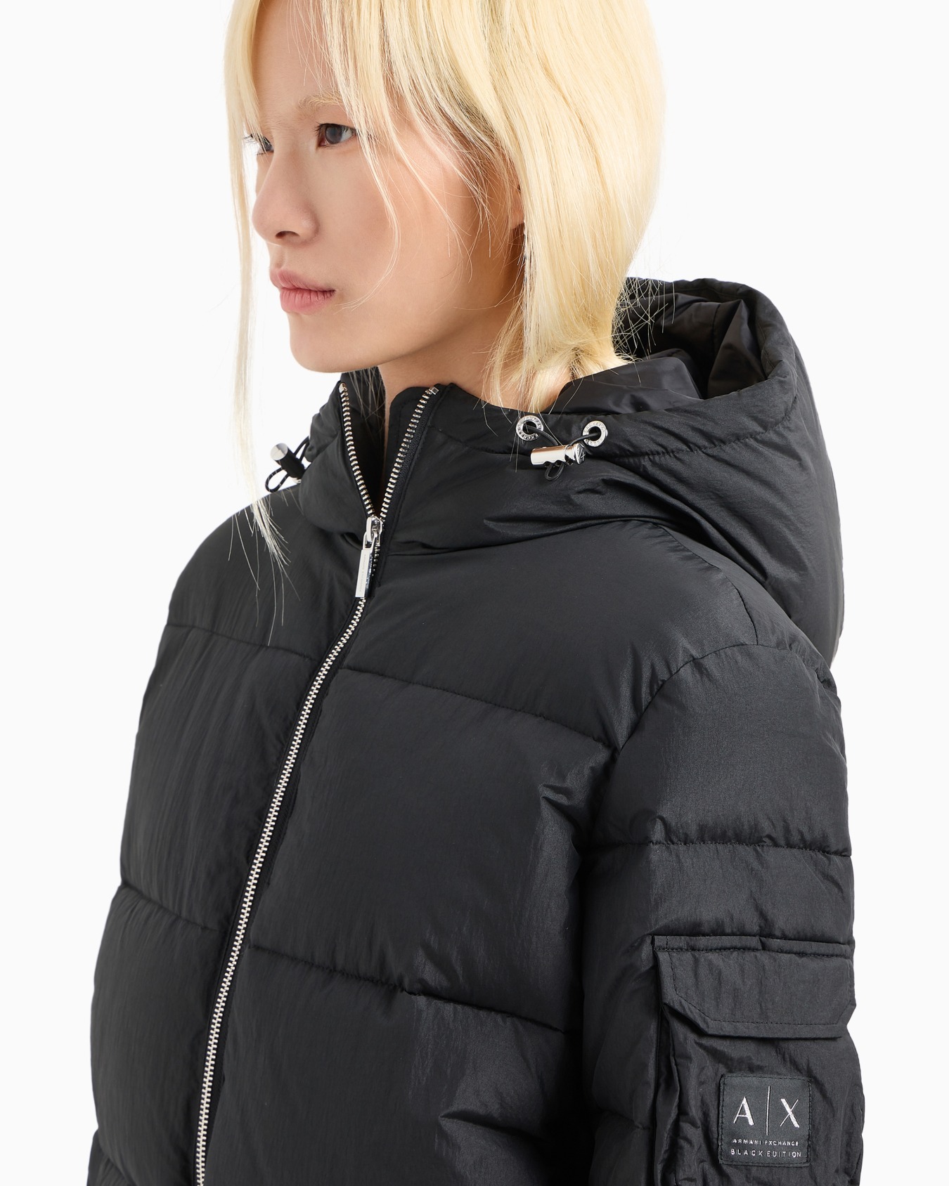 Padded jacket with hood in opaque fabric Slide 4