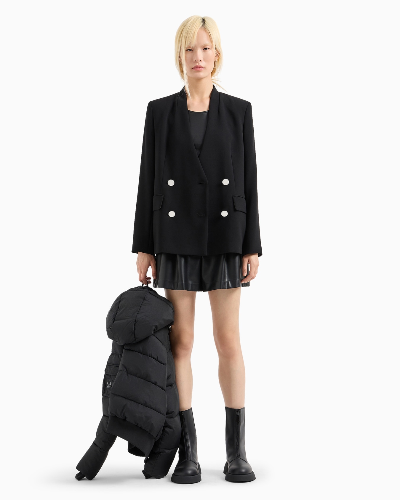 Padded jacket with hood in opaque fabric Slide 3