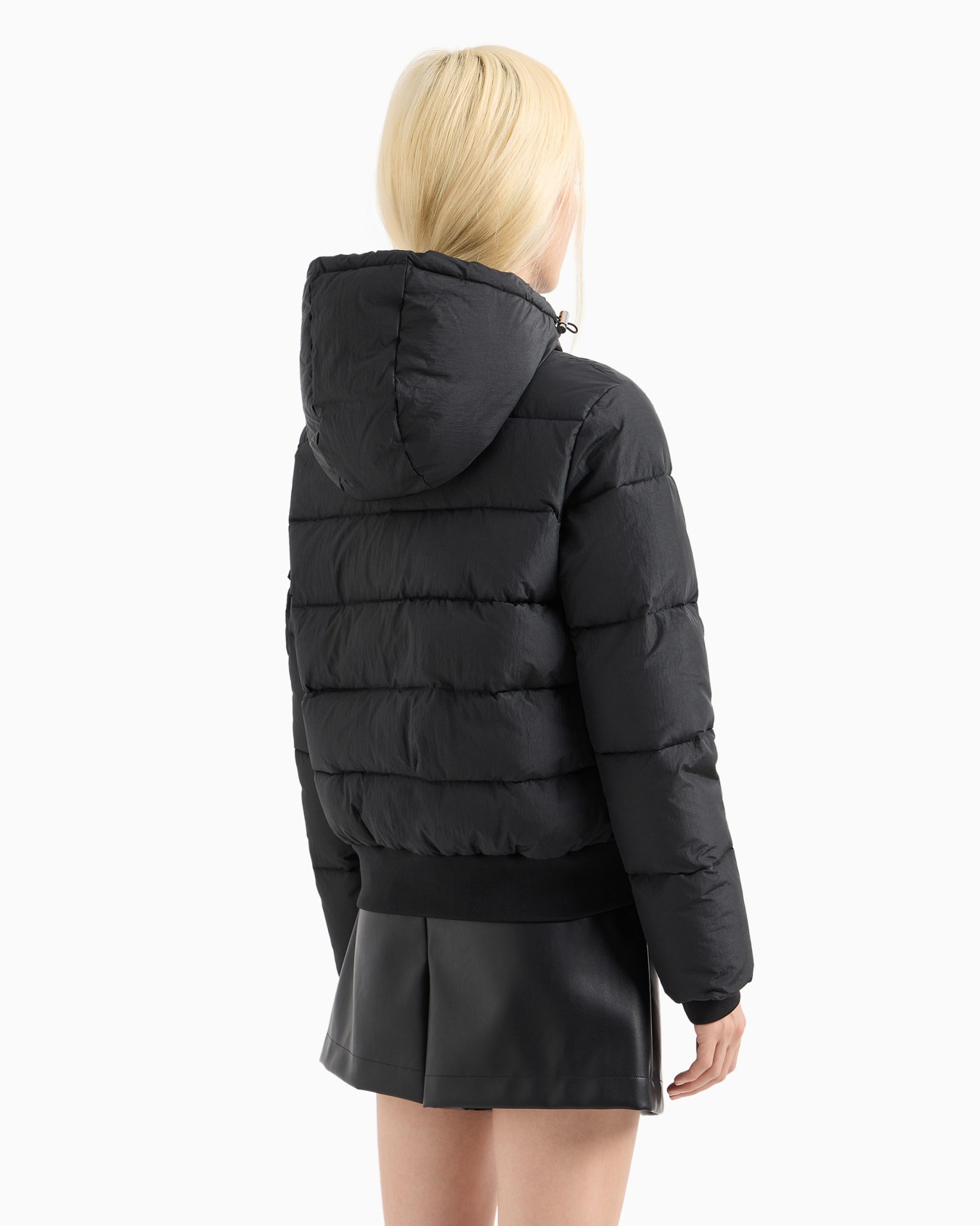 Padded jacket with hood in opaque fabric Slide 2