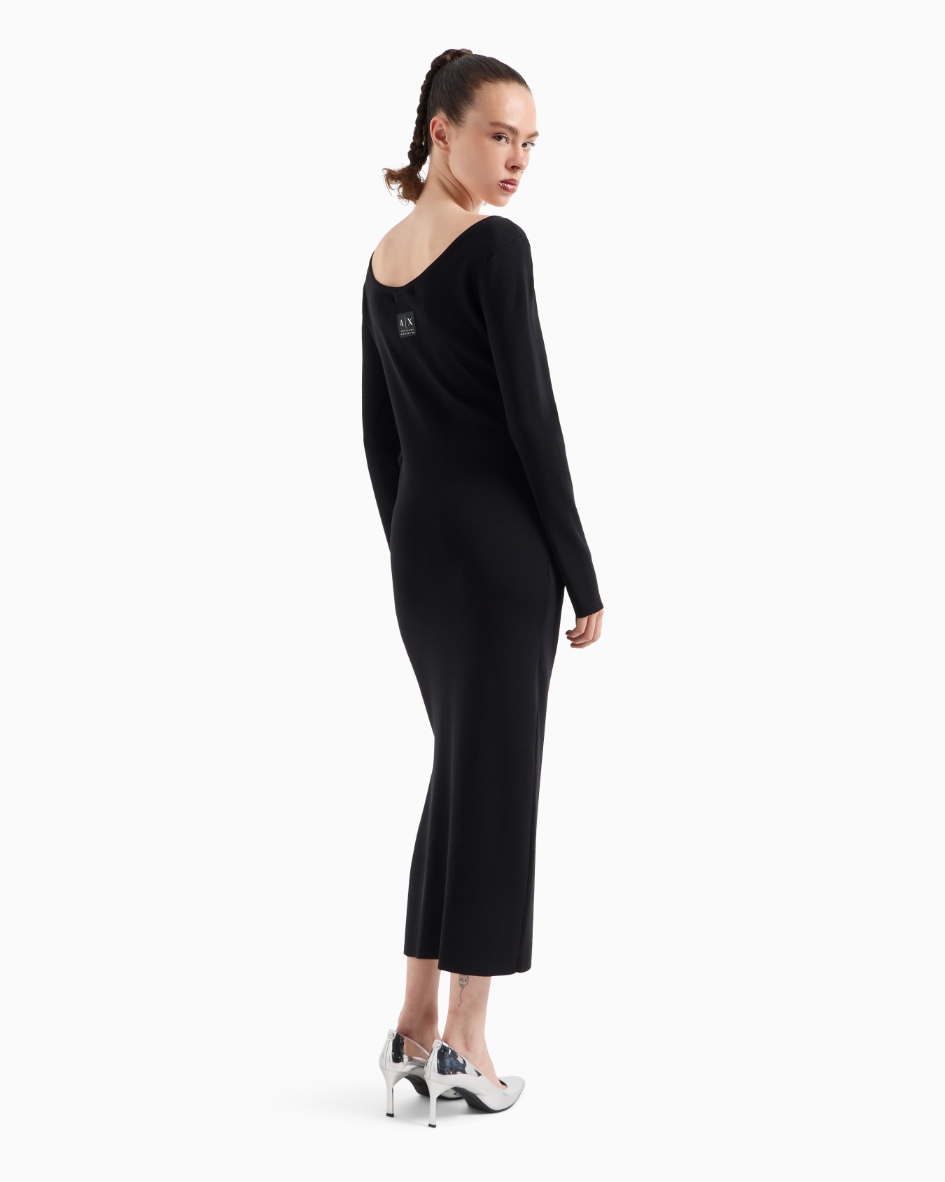 Long sheath dress in stretch fabric Slide 2