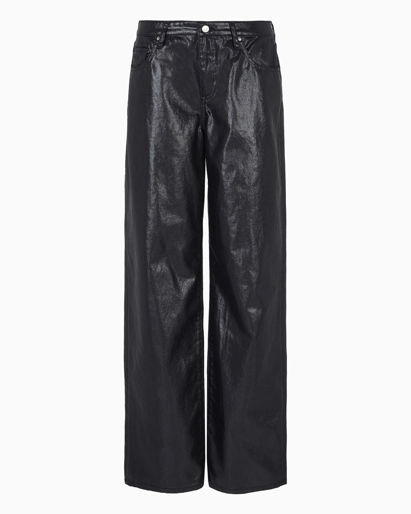 Relaxed fit jeans in ultra shiny cotton denim Slide 0