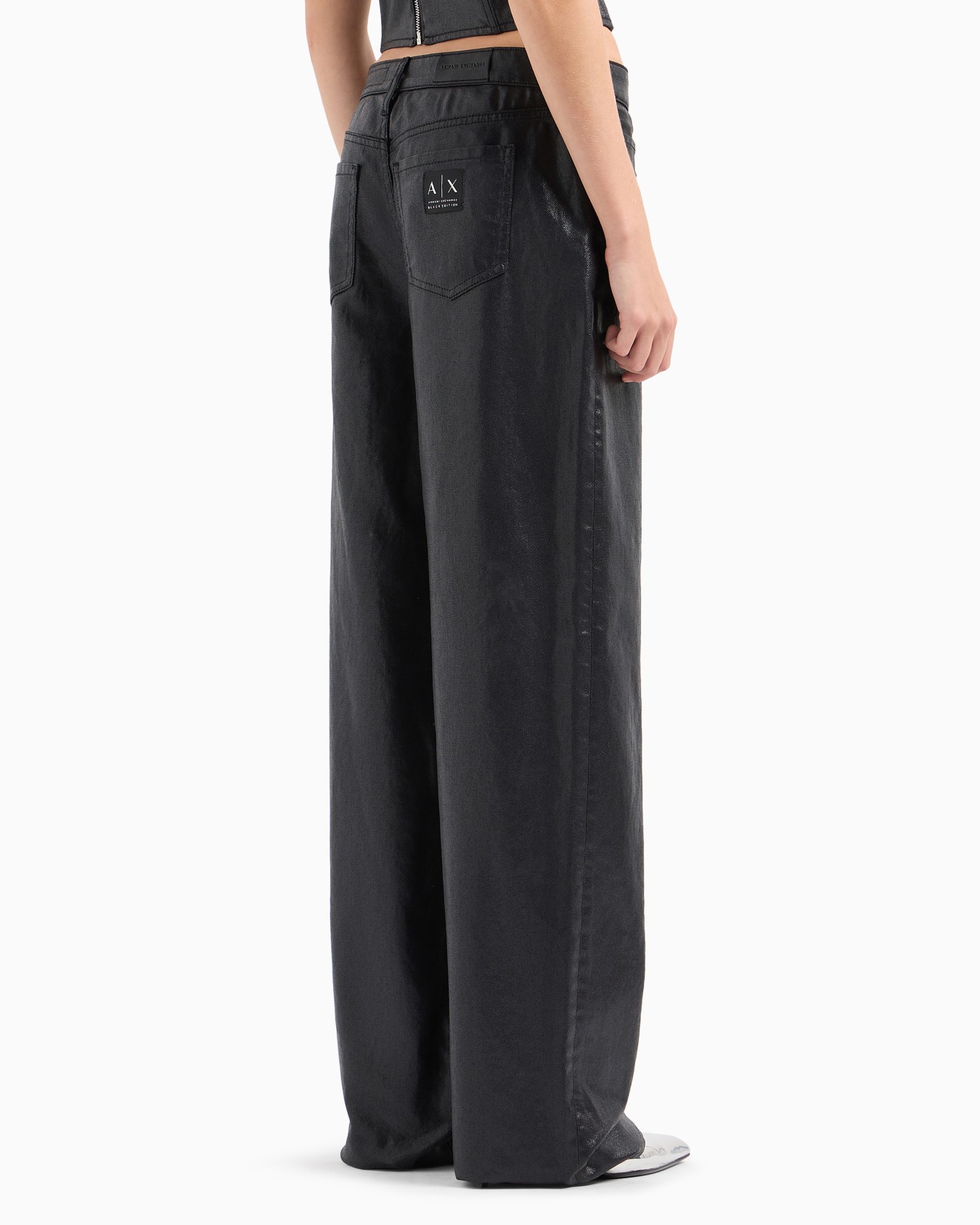 Relaxed fit jeans in ultra shiny cotton denim Slide 2