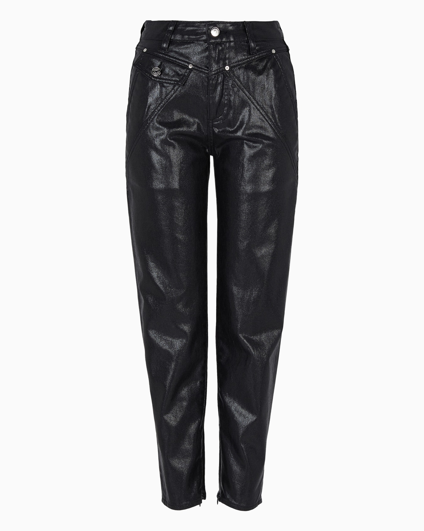 Boyfriend fit jeans in coated denim Slide 0