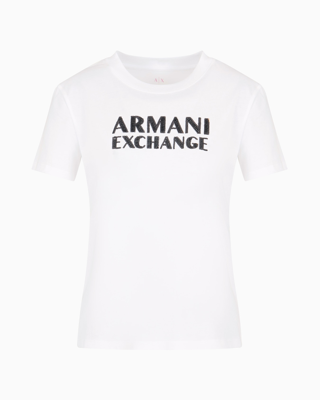 Camiseta slim fit de punto con placa en contraste Diapositiva 0