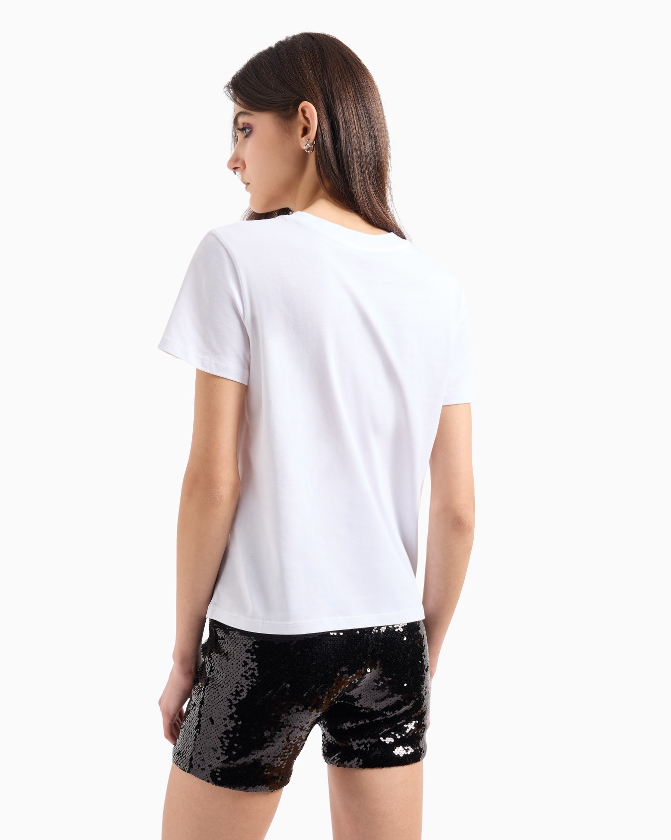 Camiseta slim fit de punto con placa en contraste Diapositiva 2