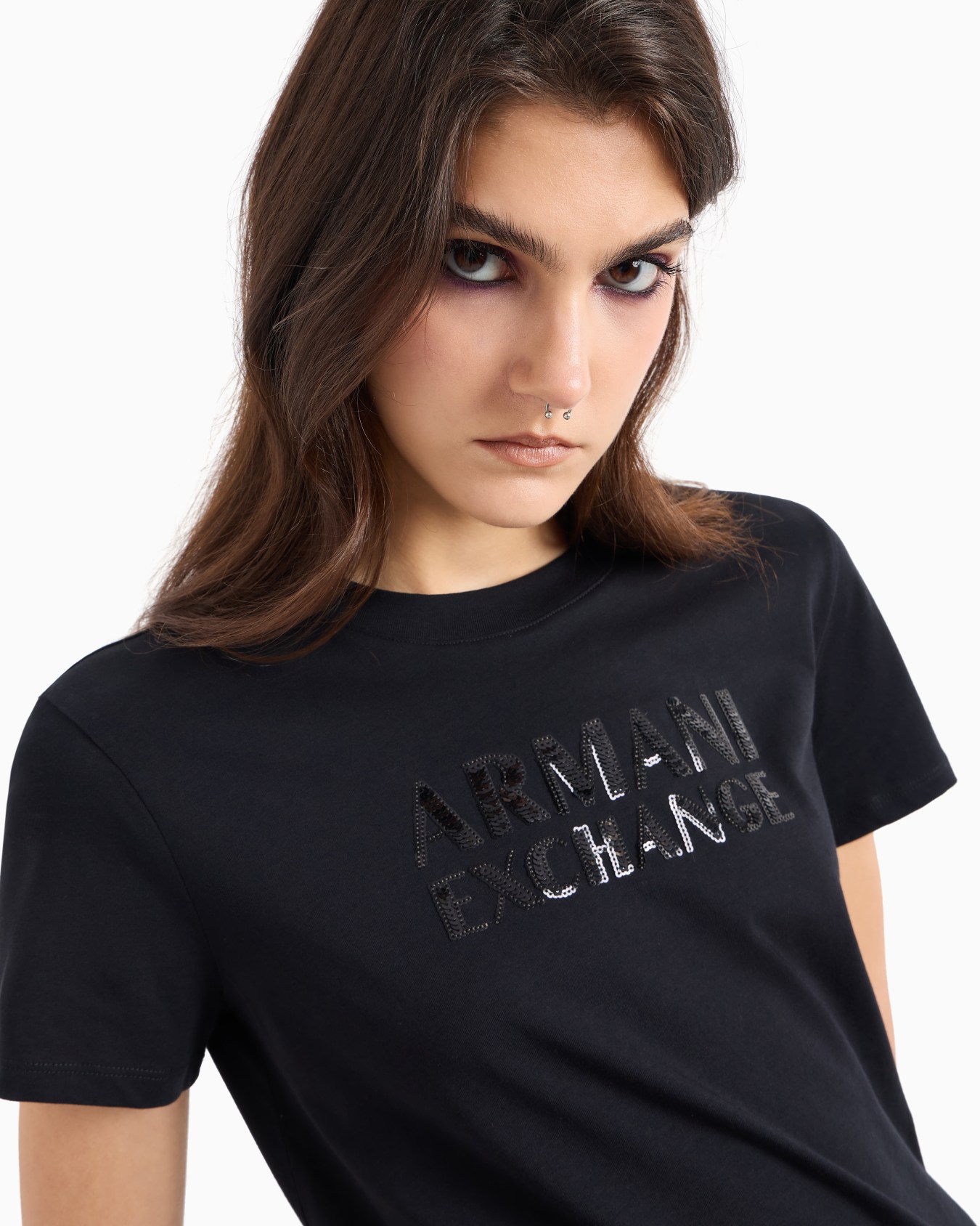Slim fit jersey T-shirt with contrasting plate Slide 4