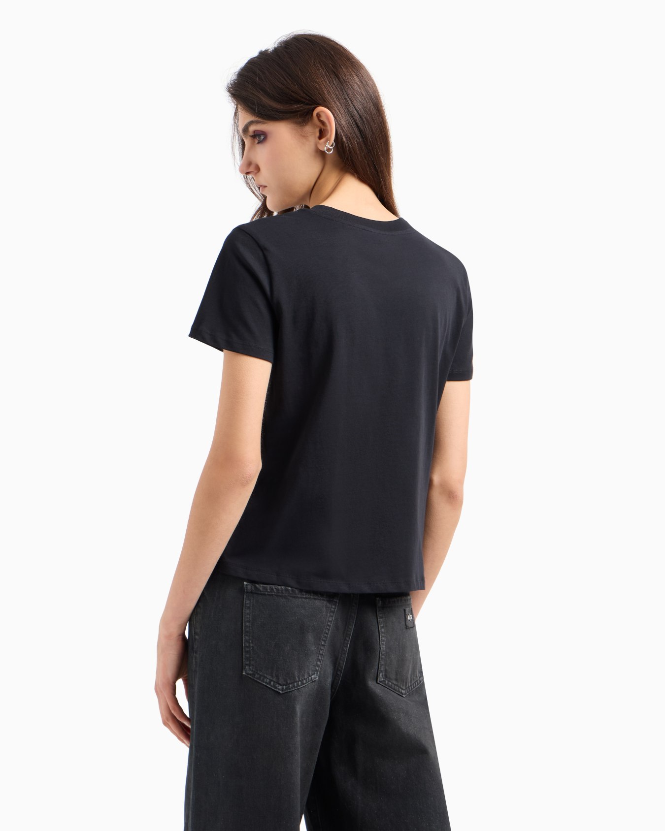 Slim fit jersey T-shirt with contrasting plate Slide 2