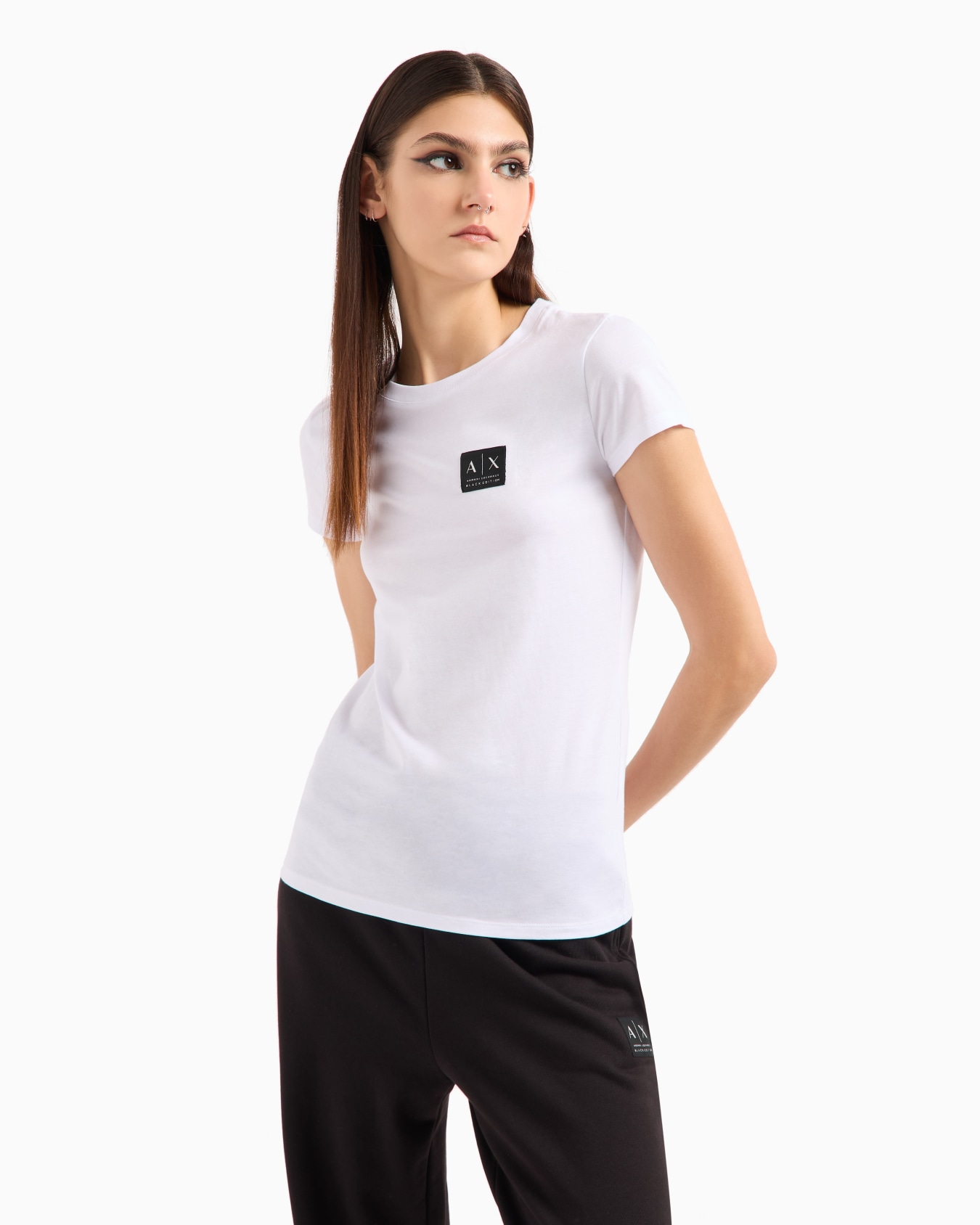 Slim fit T-shirt with logo label Slide 1