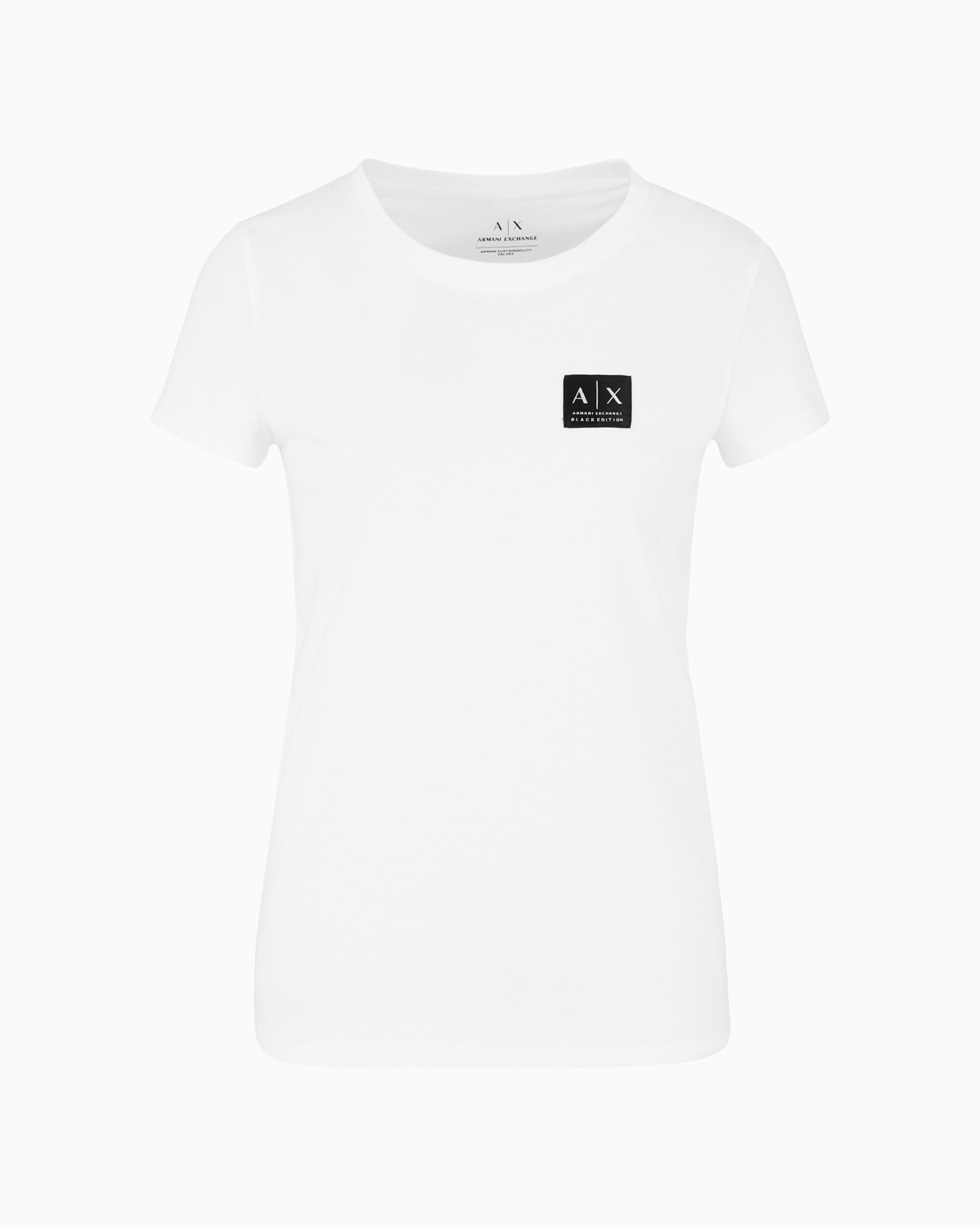 Slim fit T-shirt with logo label Slide 0