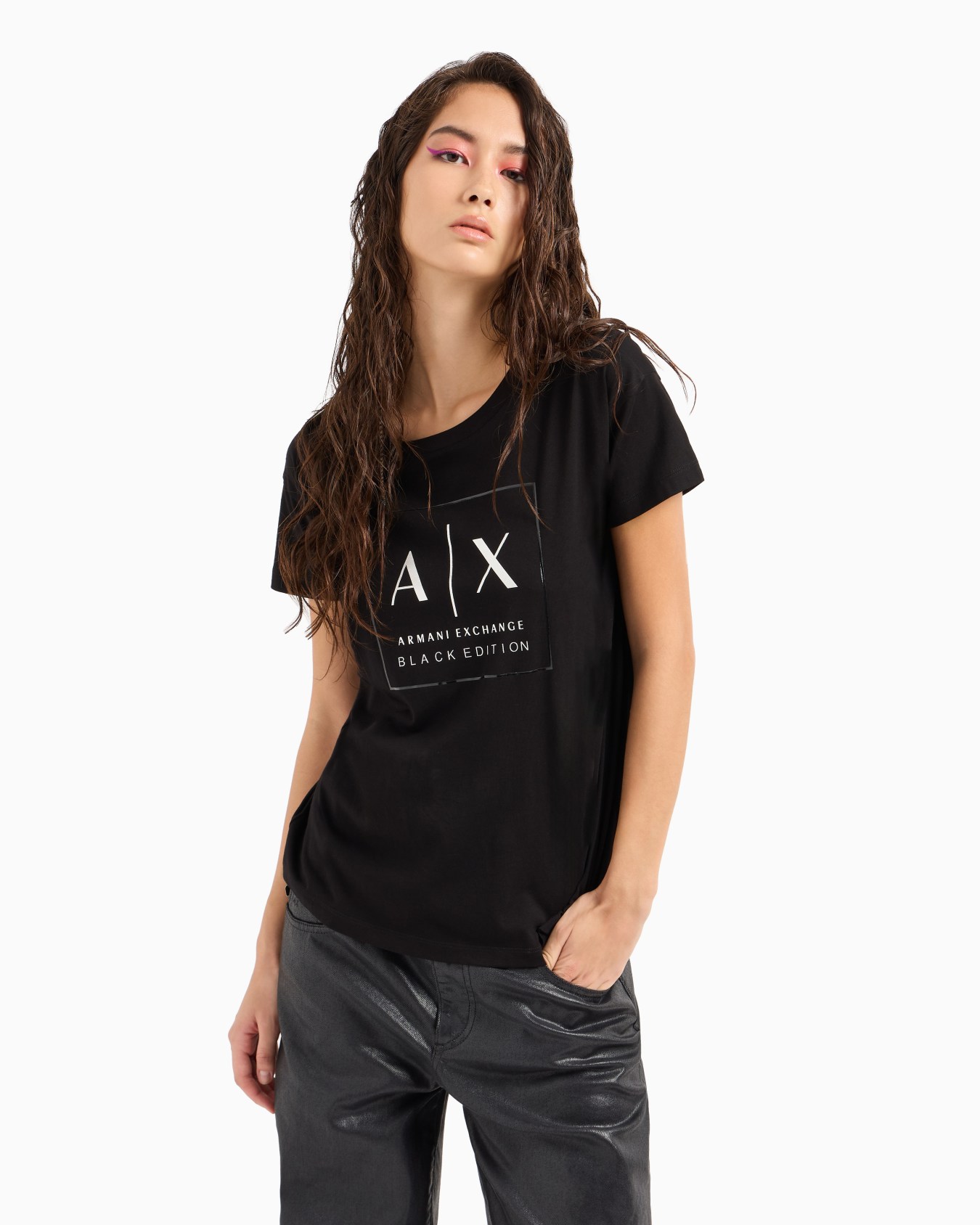Relaxed fit T-shirt with maxi metal logo Slide 1