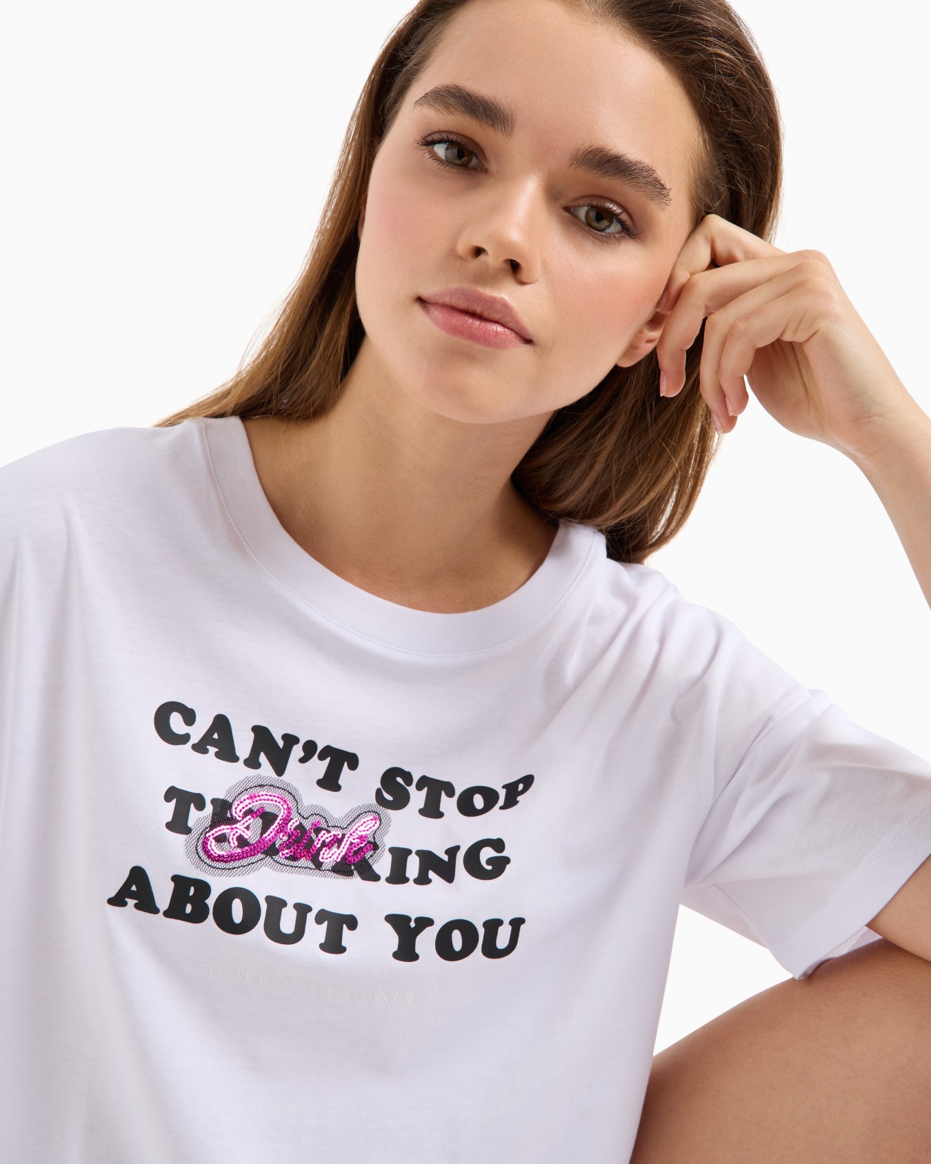 Cropped fit t-shirt "Can't stop thinking about you" Slide 5