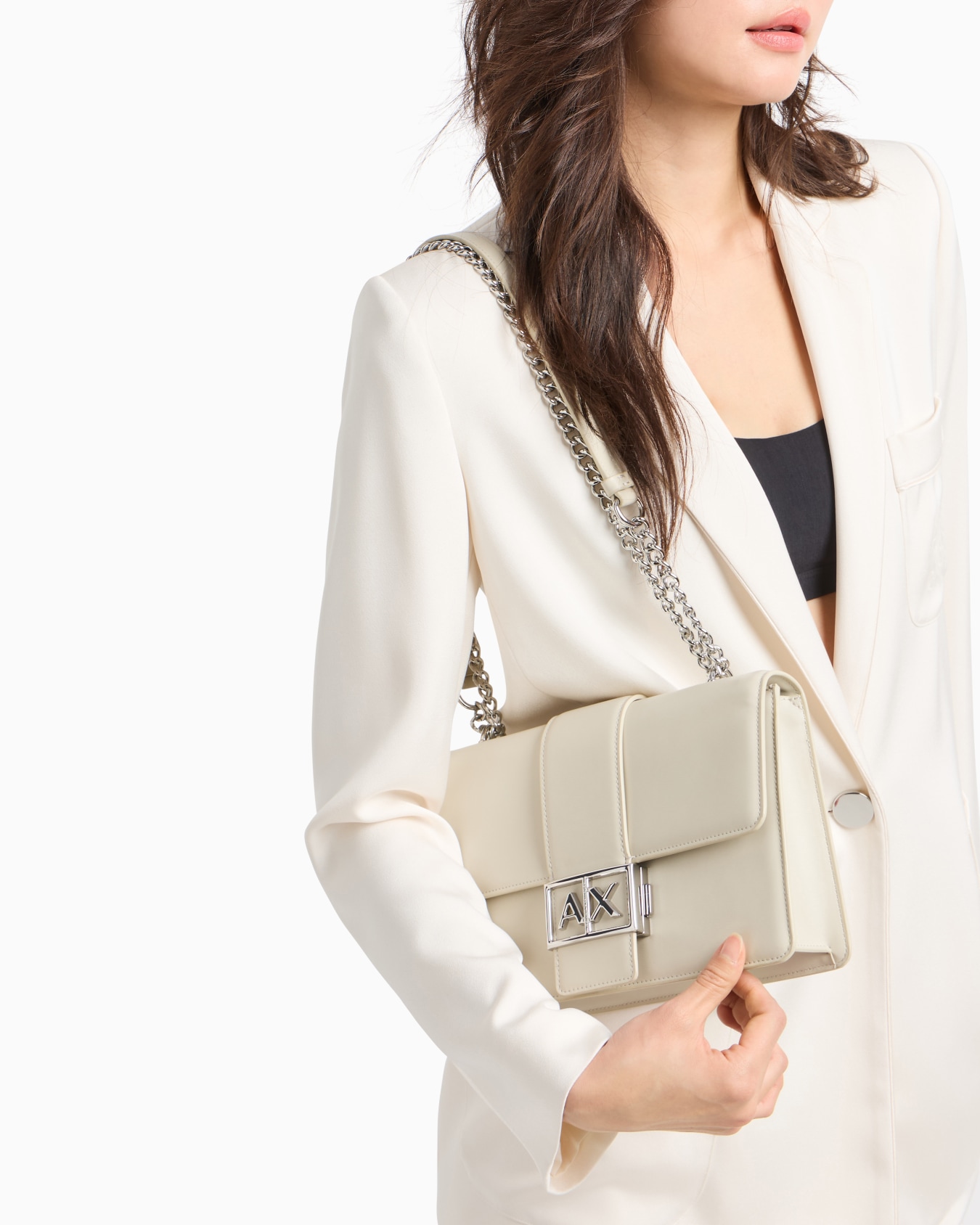 Shoulder bag with metal logo Slide 6