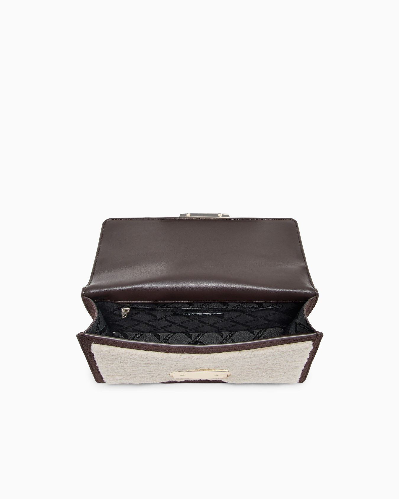 Sac bandoulière à rabat en tissu pelucheux avec chaîne Diapositive 3