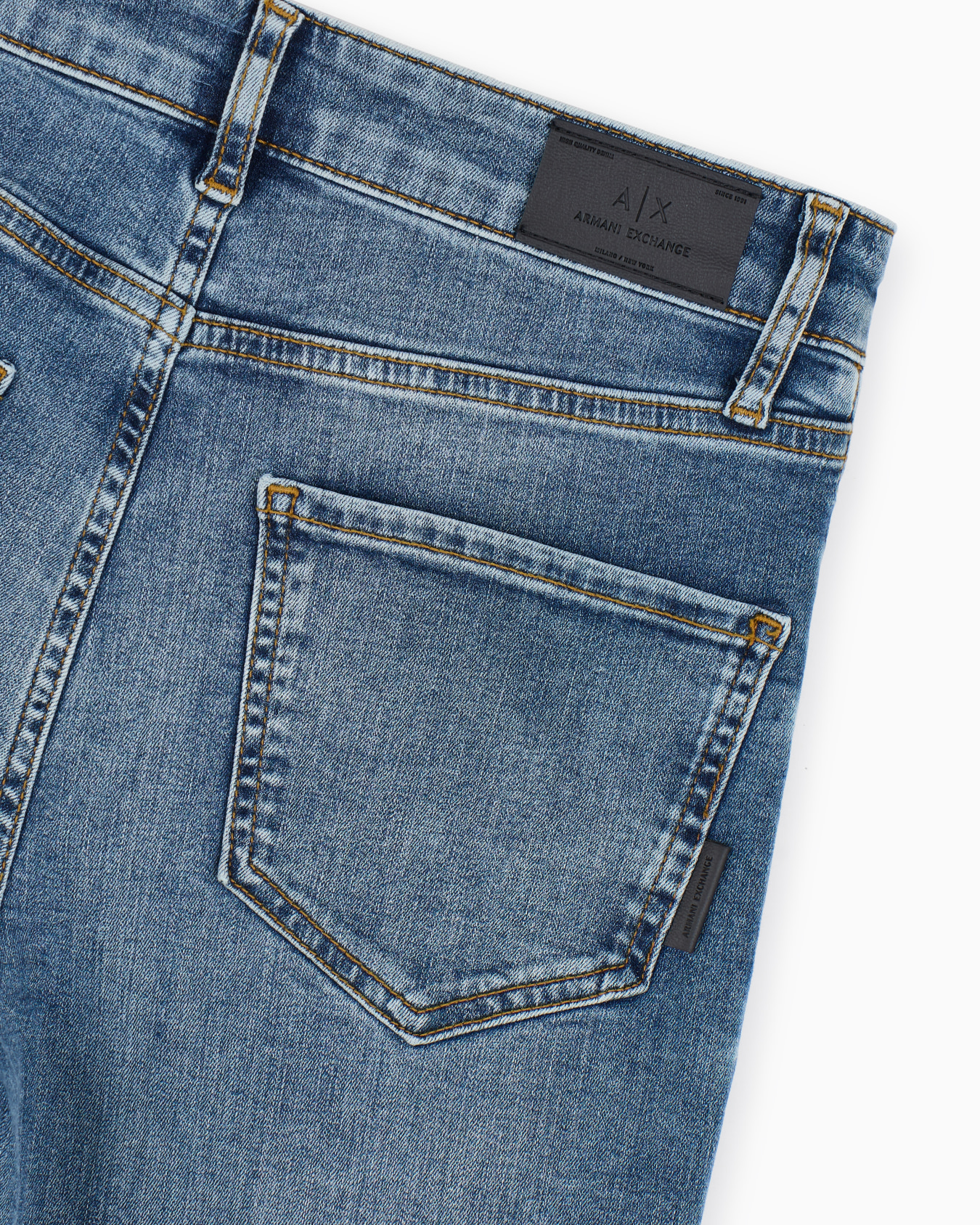 Slim fit jeans in mid blue denim stretch cotton Slide 5