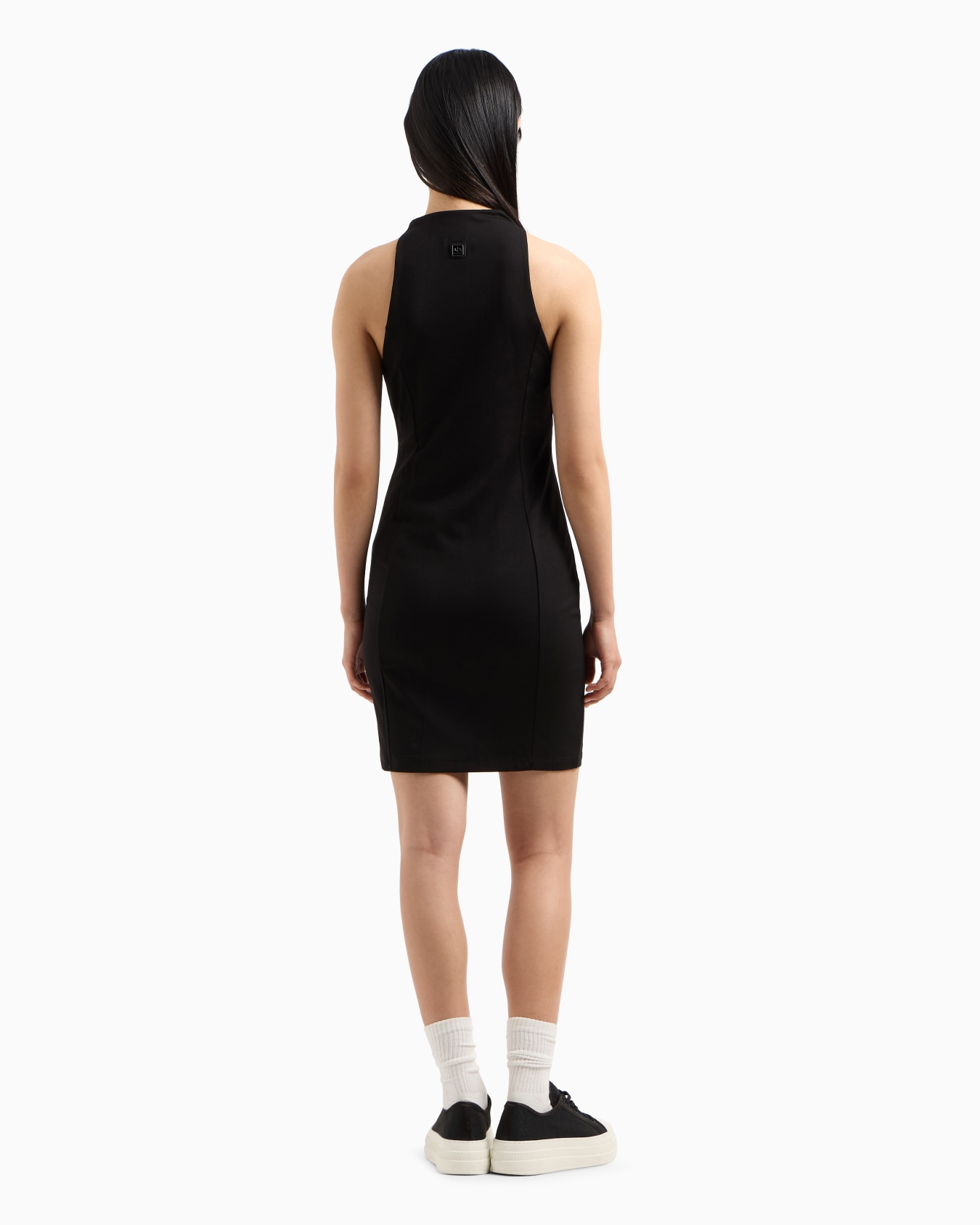 Stretch jersey midi dress with zip Slide 2
