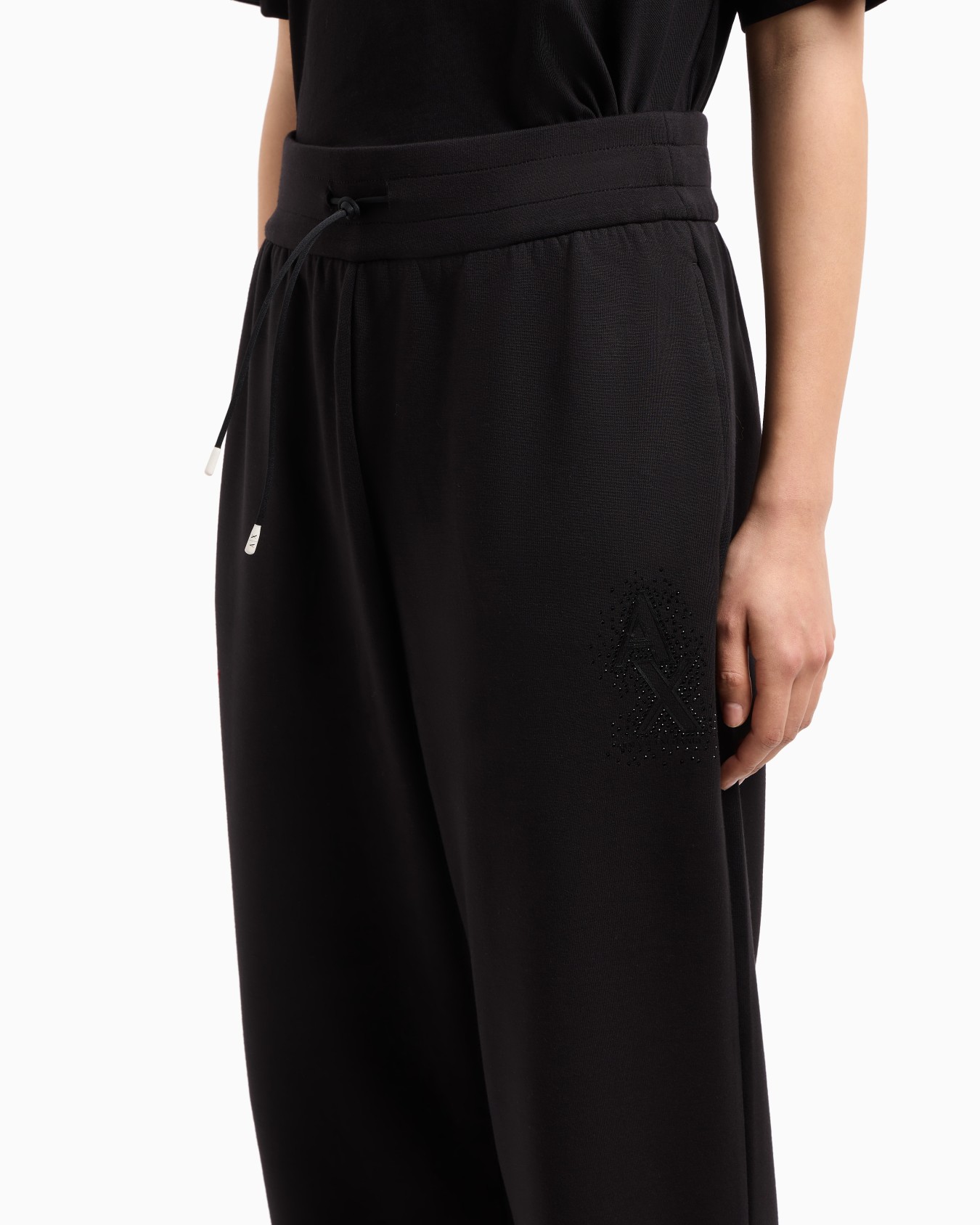Pantalón interlock con logo de strass Diapositiva 4