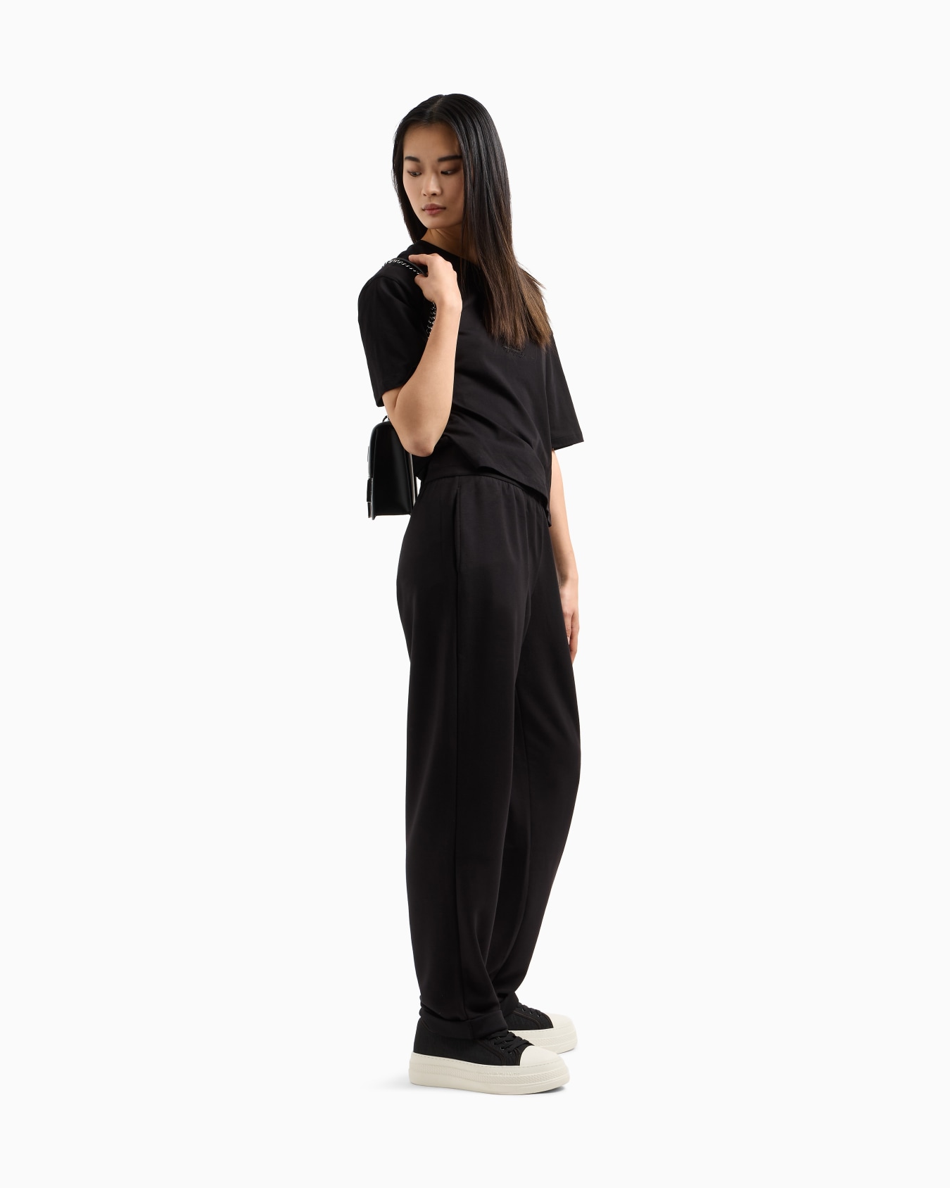 Pantalón interlock con logo de strass Diapositiva 1