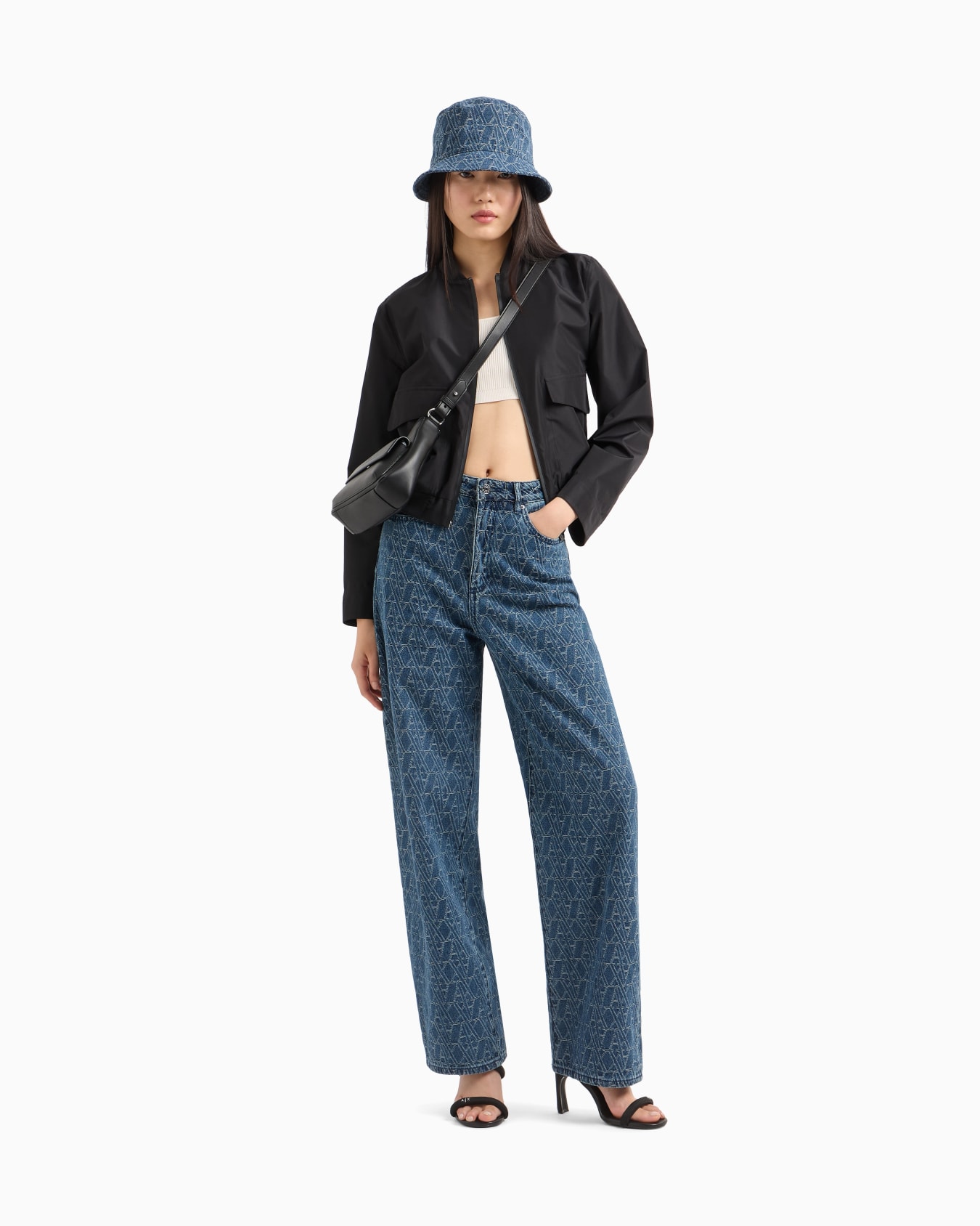 Relaxed fit jeans with allover ASV logo Slide 1
