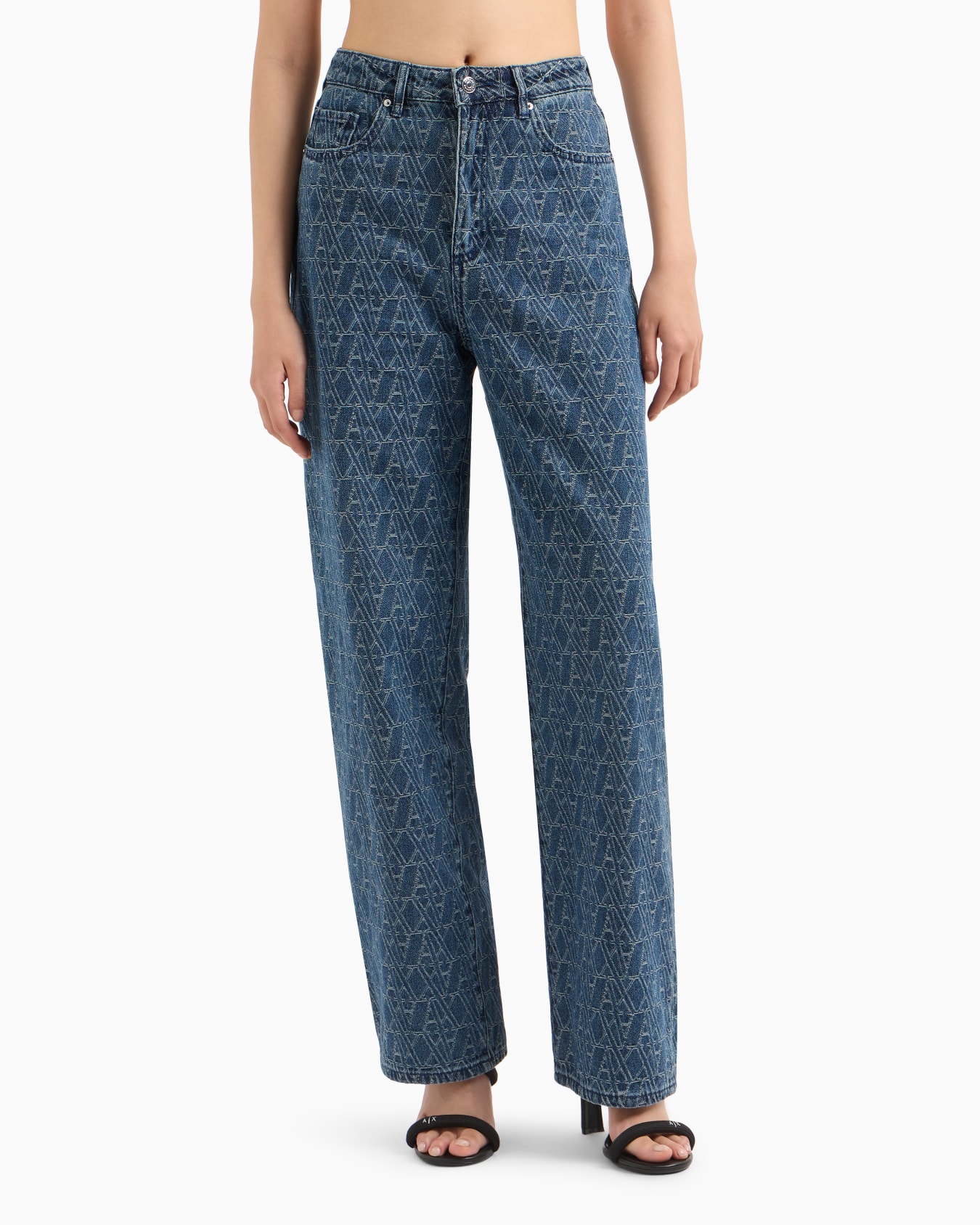 Relaxed fit jeans with allover ASV logo Slide 3