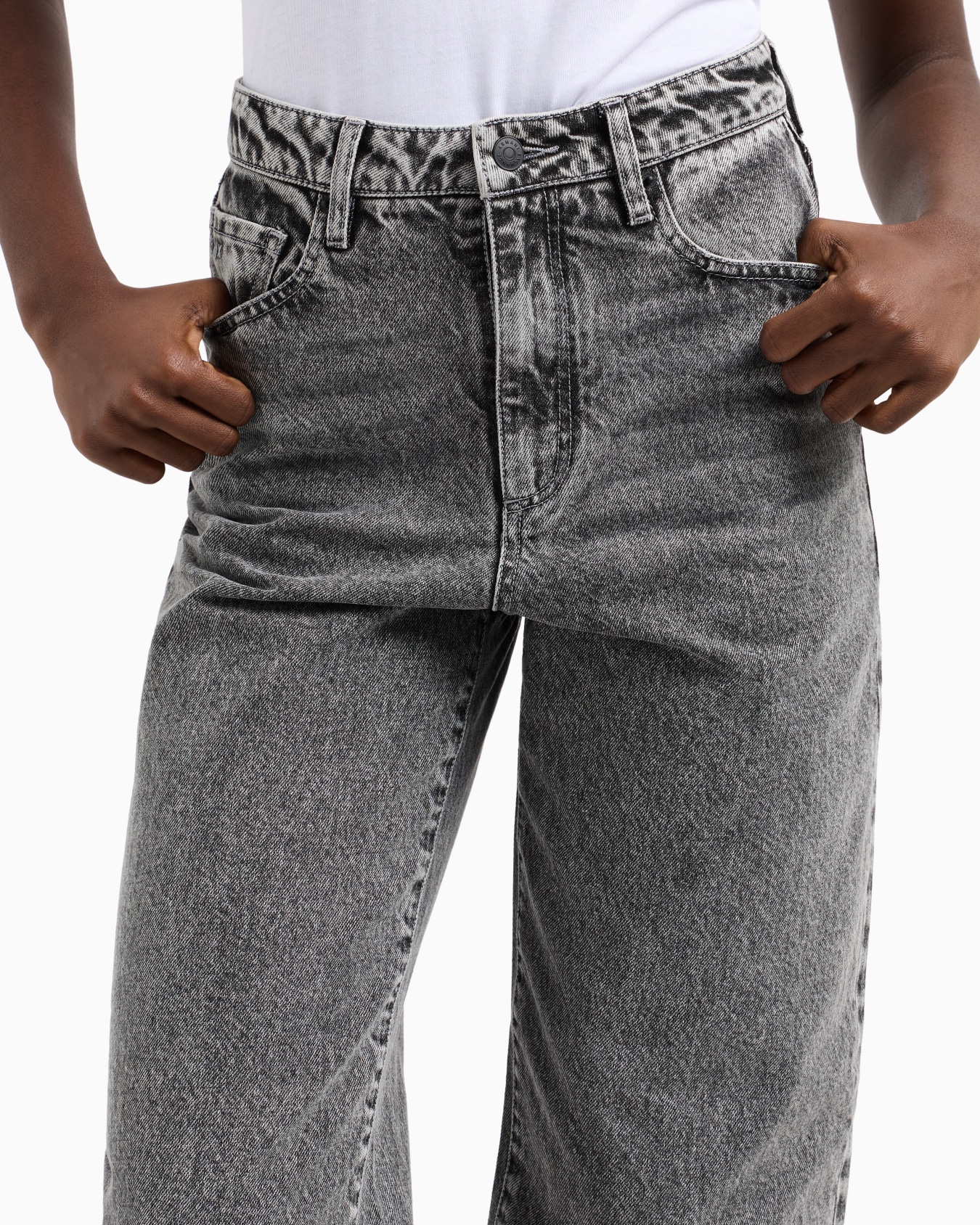  Jean coupe décontractée en denim rigide Diapositive 4