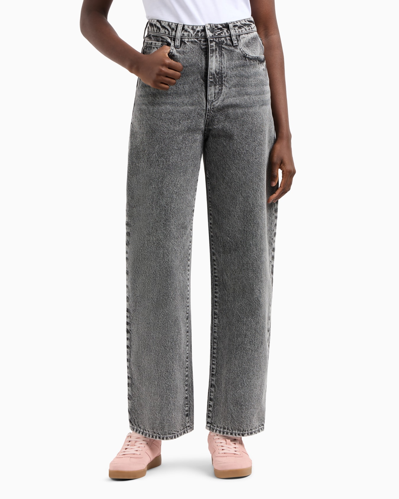  Jean coupe décontractée en denim rigide Diapositive 3