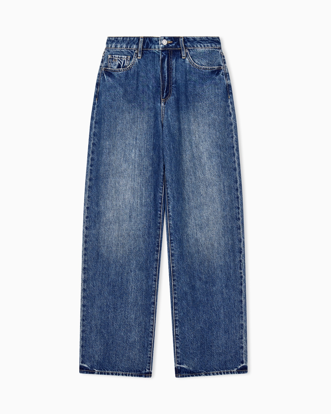 Oversized fit 5-pocket pants in rigid cotton denim Slide 0