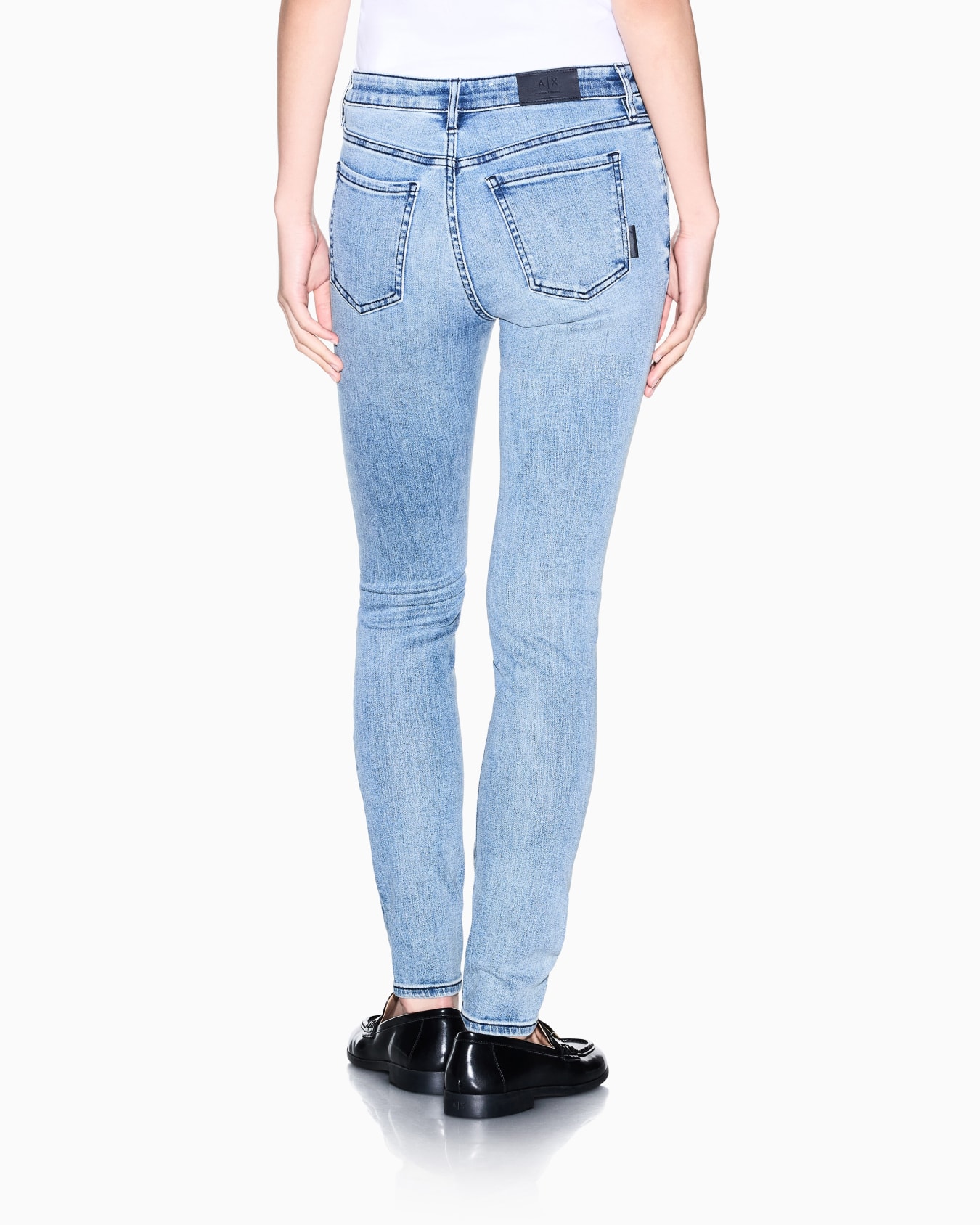 Super Skinny Jeans in Stretch Denim Mid-Blue Indigo Slide 3