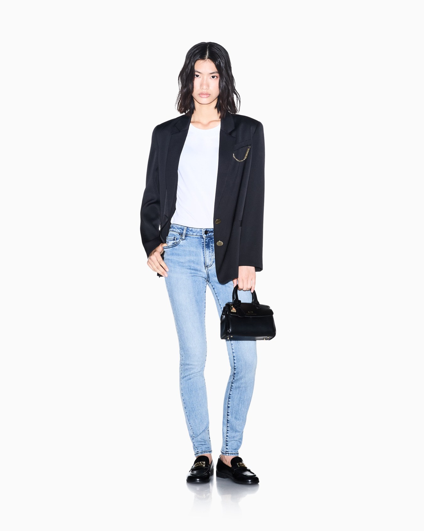 Super Skinny Jeans in Stretch Denim Mid-Blue Indigo Slide 1