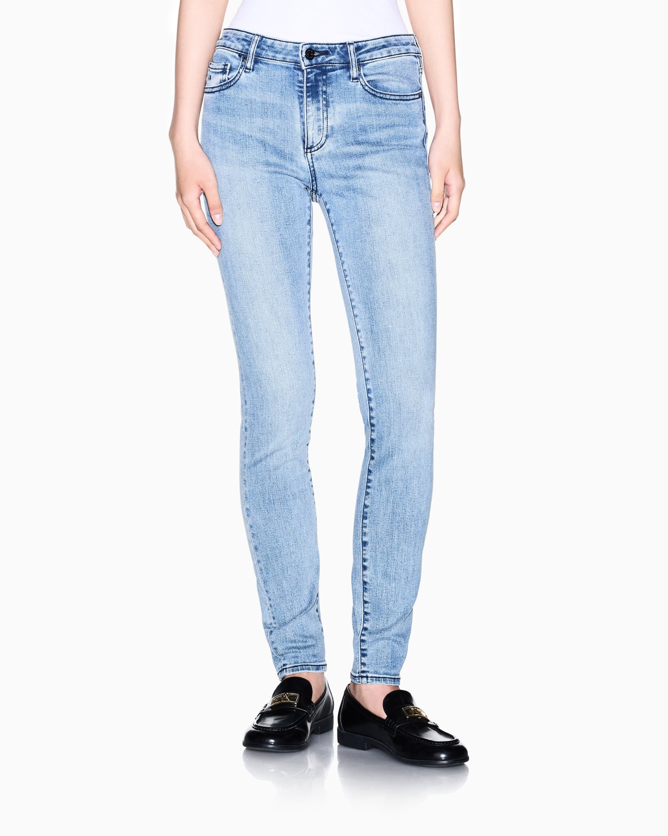 Super Skinny Jeans in Stretch Denim Mid-Blue Indigo Slide 2