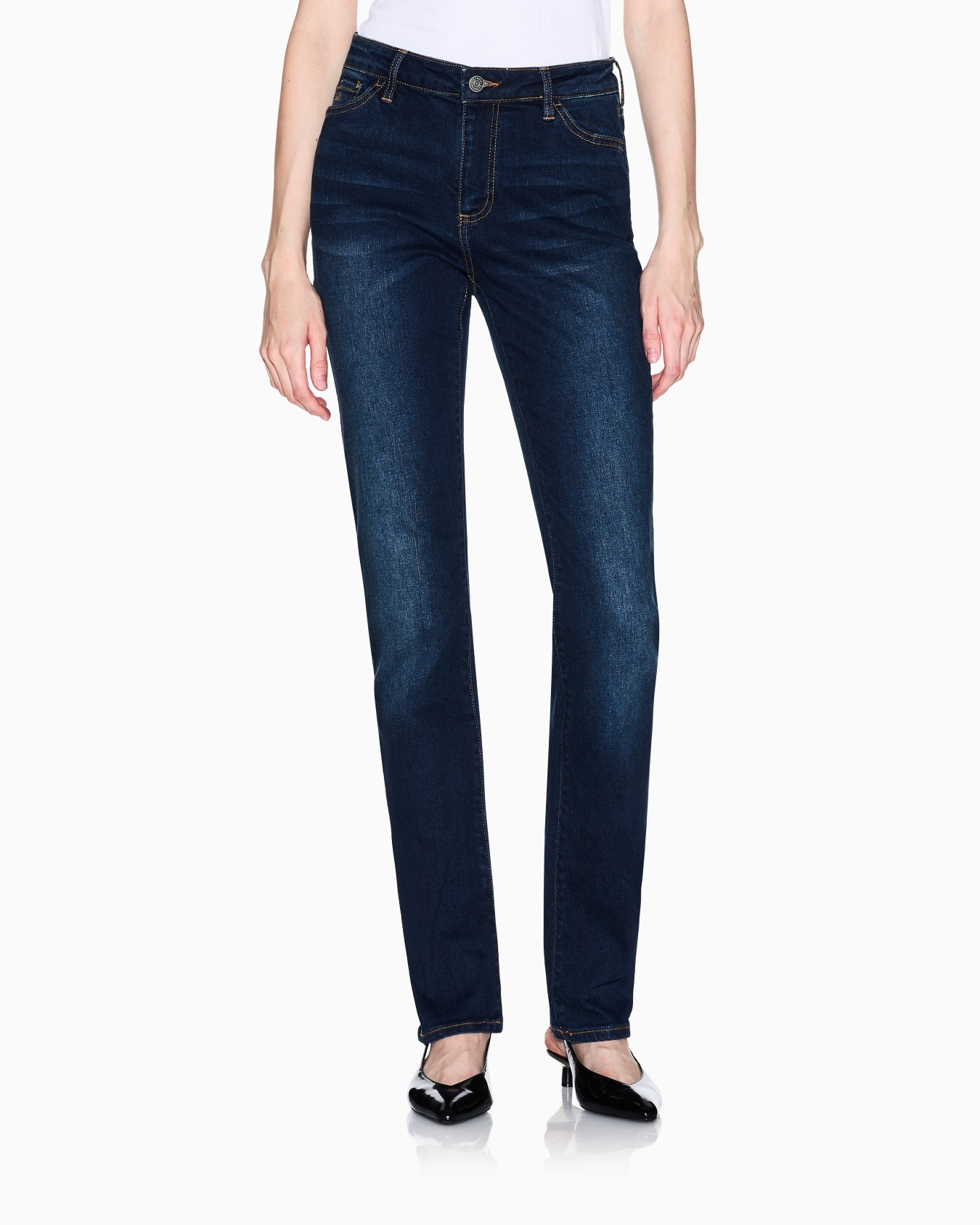 Used effect cigarette fit jeans Slide 3