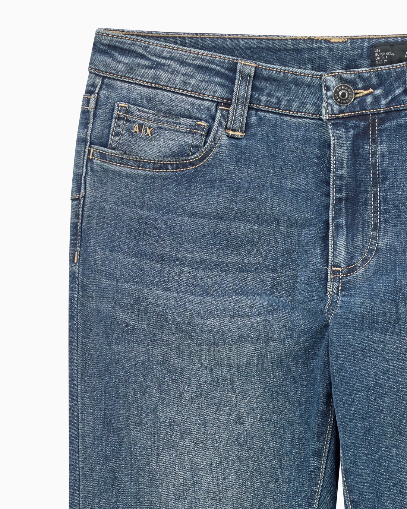 Vaqueros súper ajustados de mezclilla índigo ultra elásticos Diapositiva 4