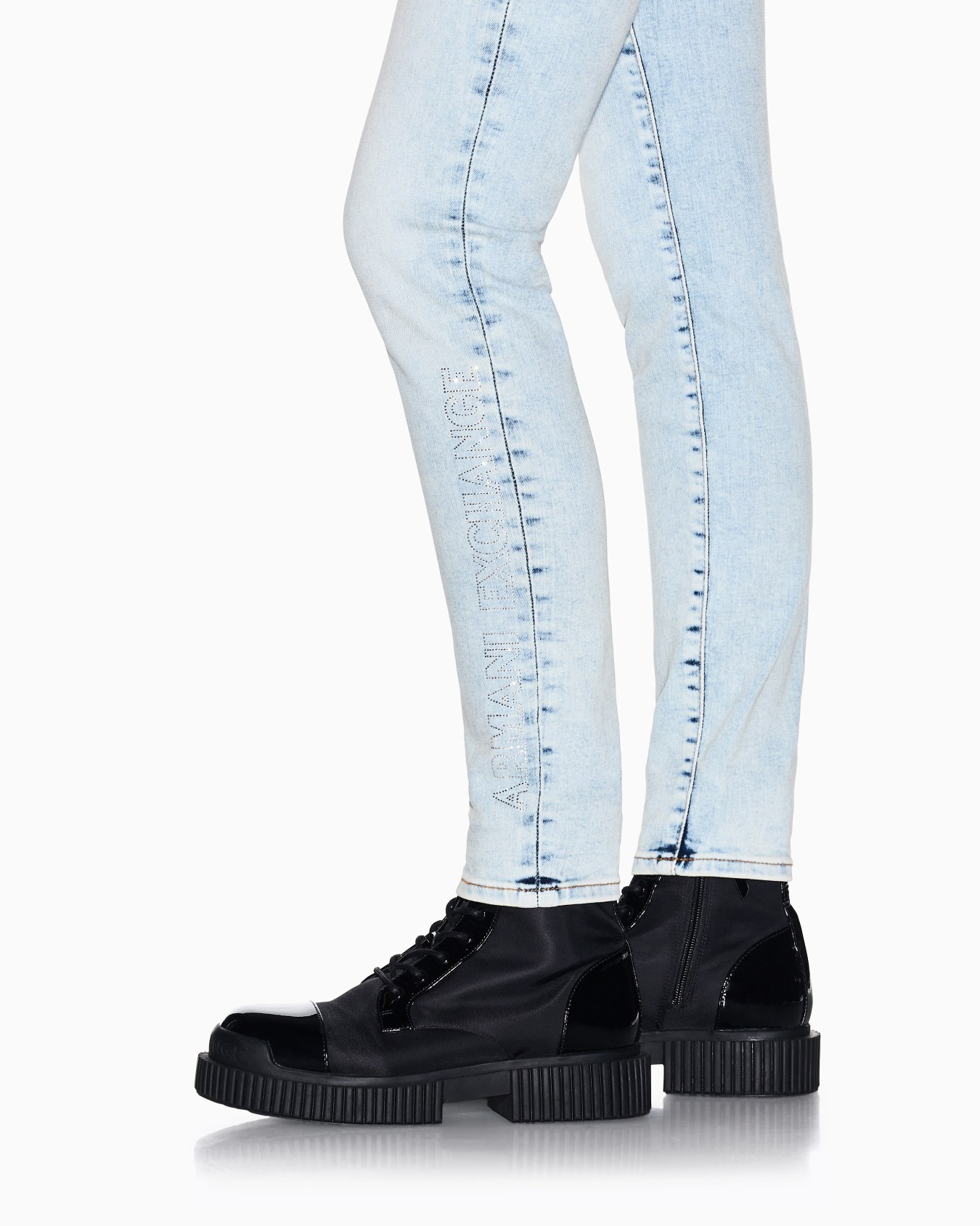 Super Skinny Jeans Denim Stretch con Dettagli Slide 4