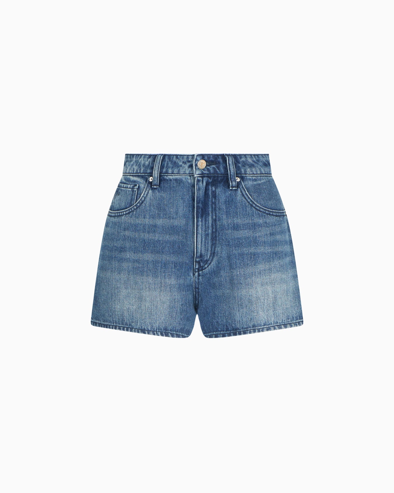 Used effect denim shorts Slide 0