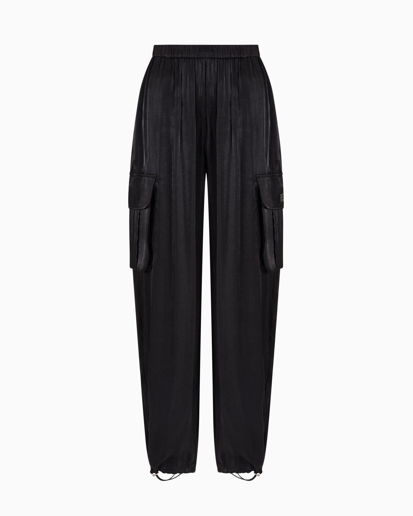 Cargo pants in glitter satin fabric Slide 0