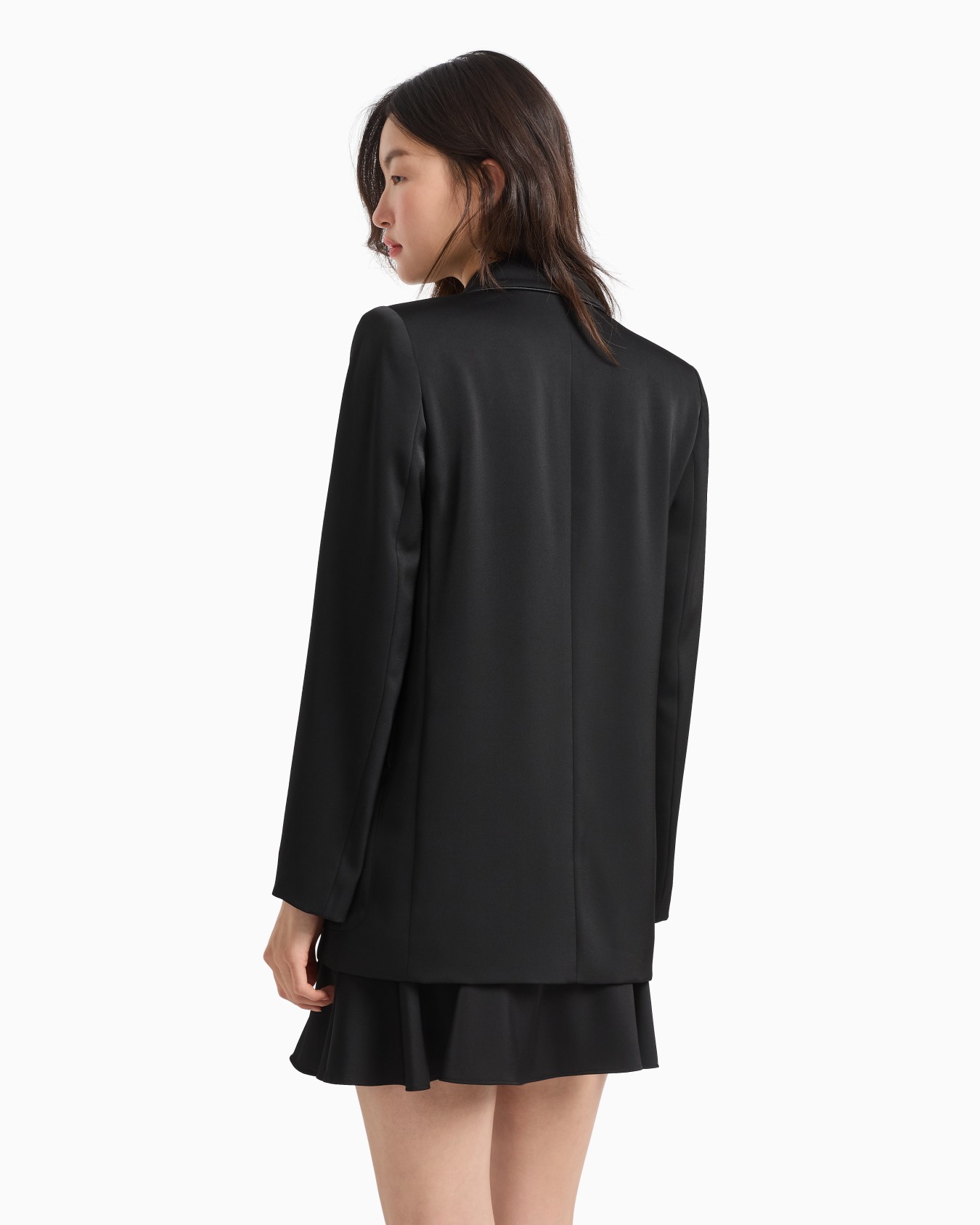 Single-breasted jacket in matte satin fabric Slide 2