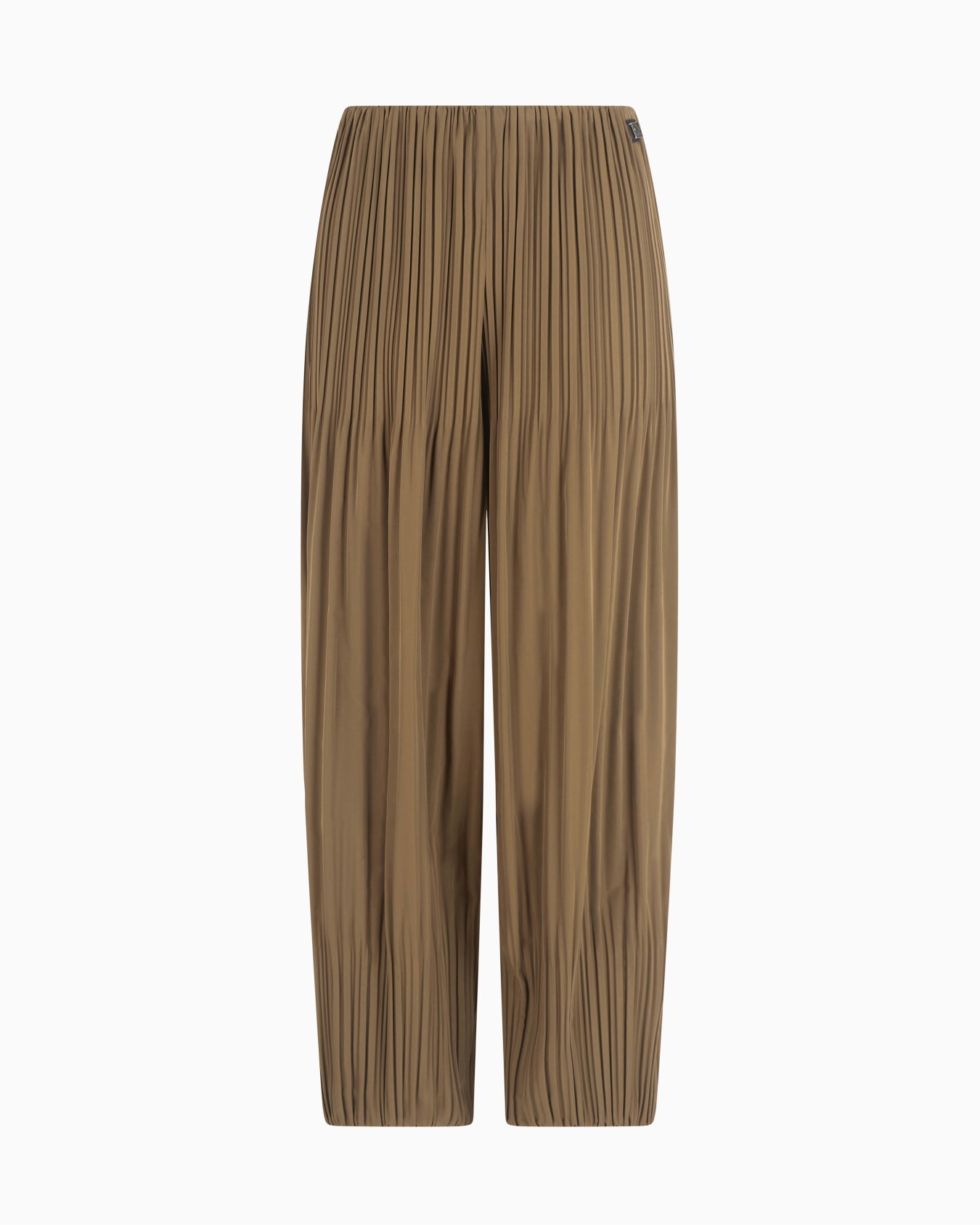 Wide trousers in pleated fabric Slide 0