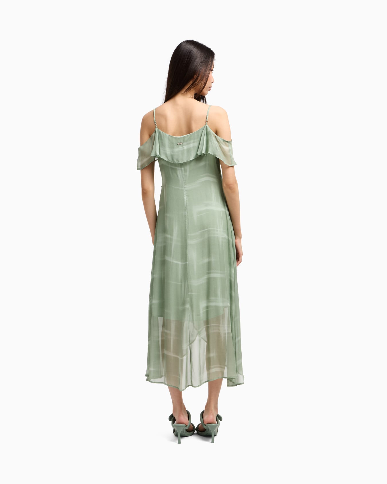Long dress in viscose chiffon Slide 2