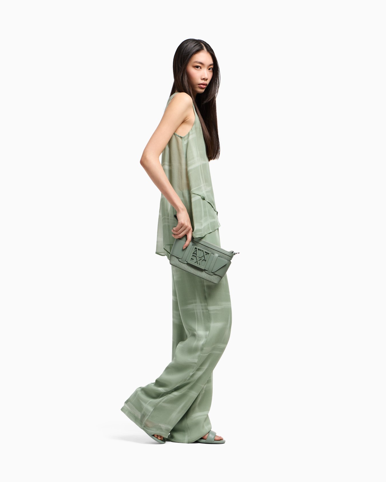 Asymmetrical top in viscose chiffon Slide 1