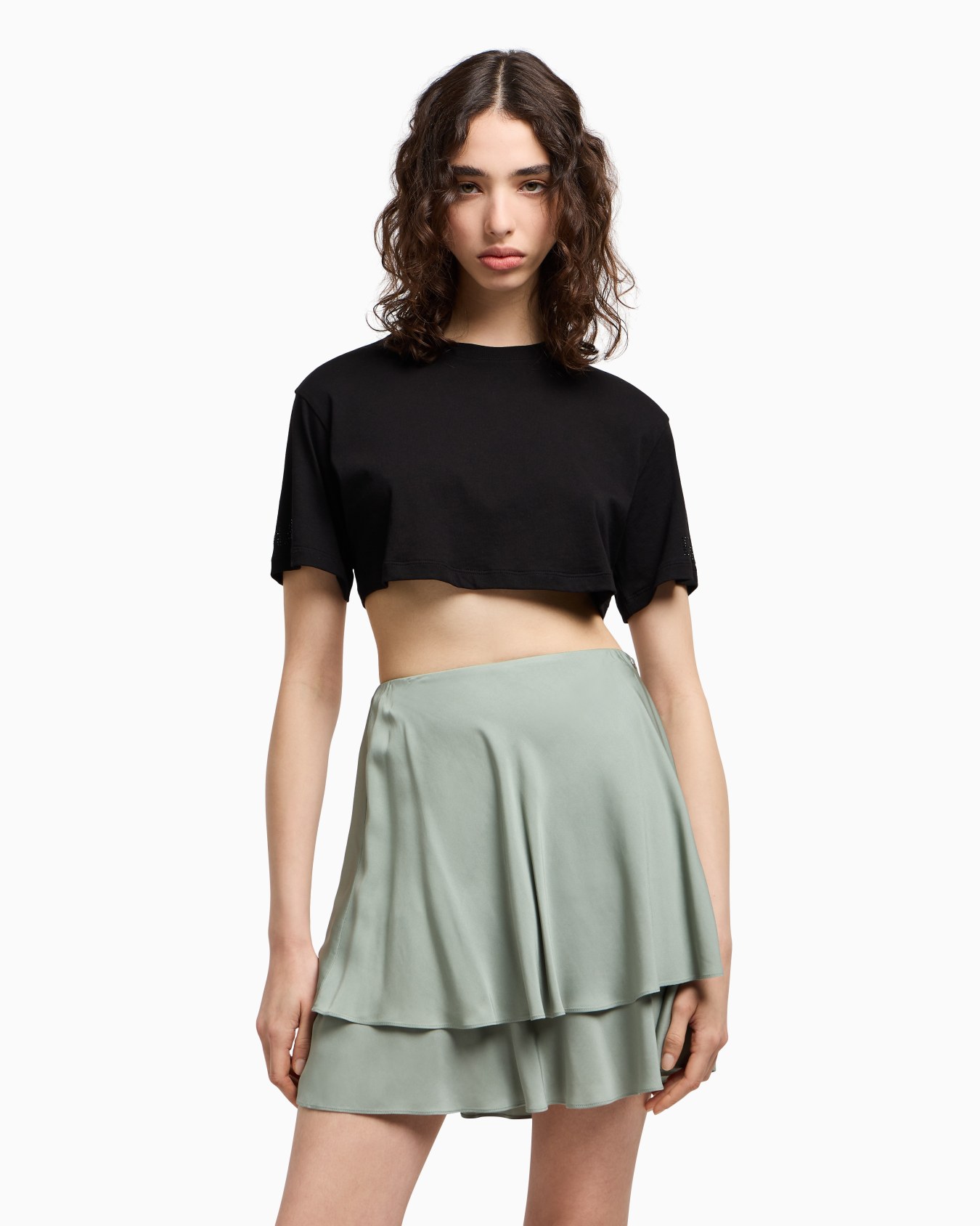 Mini skirt in flowing viscose Slide 3