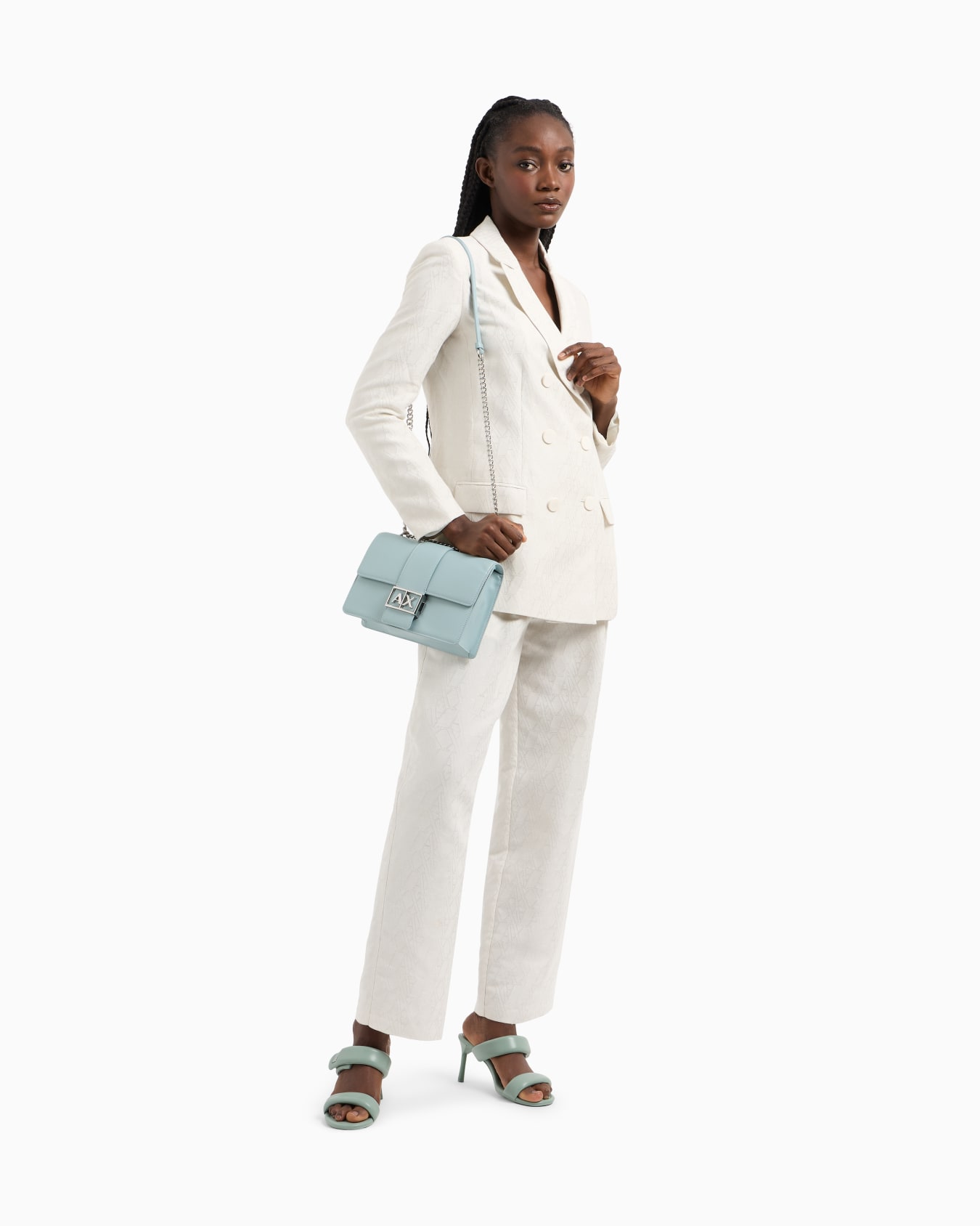 Veste en tissu à double boutonnage avec logo intégral Diapositive 1