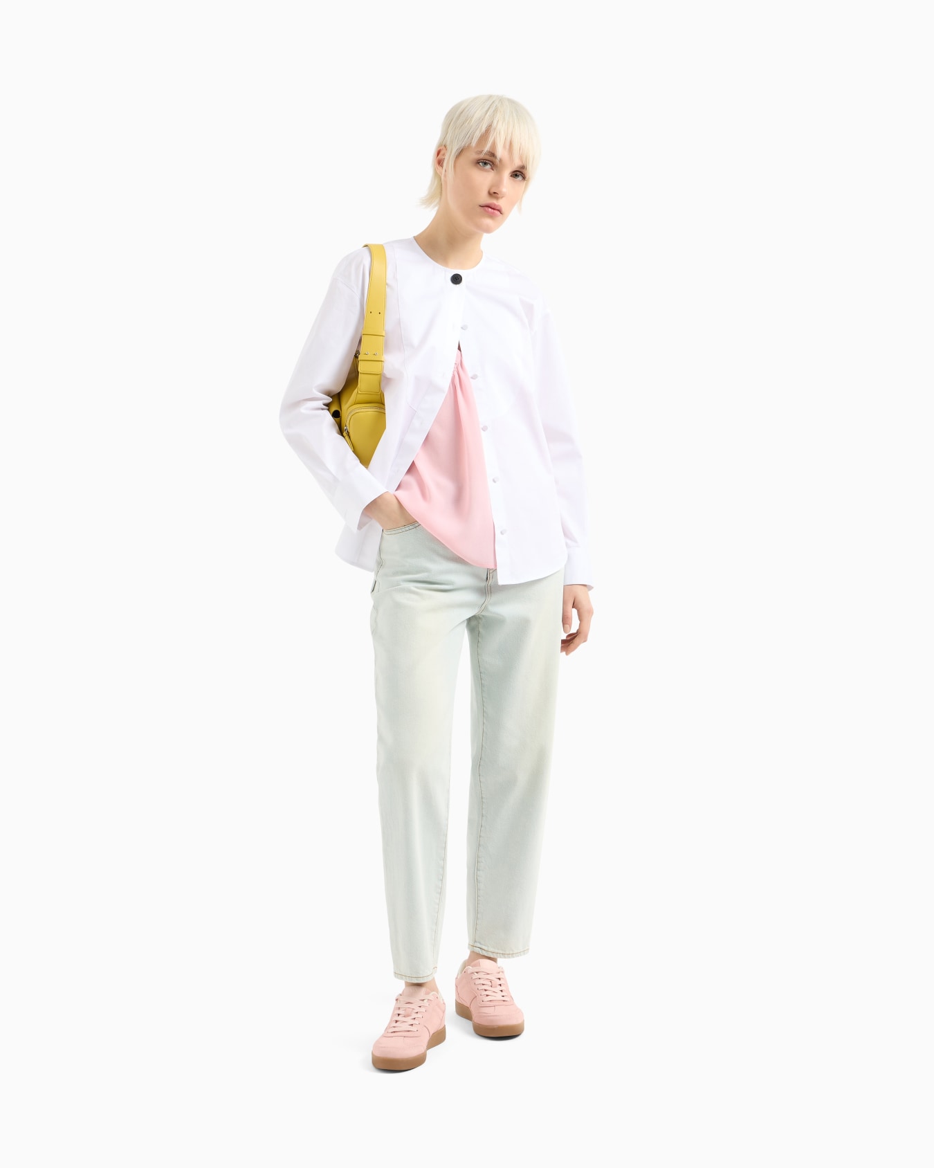 Viscose crepe top with tie Slide 1