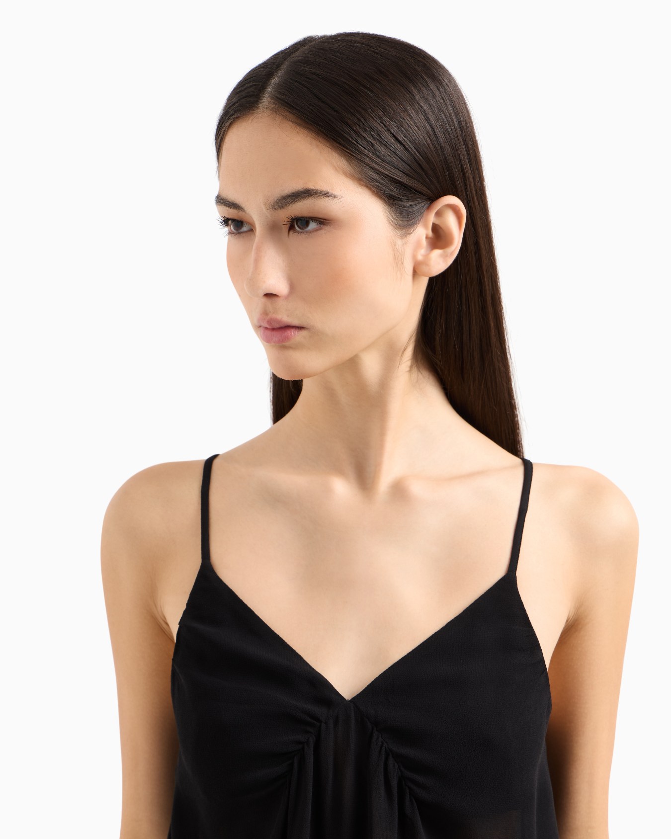 Viscose crepe top with tie Slide 4