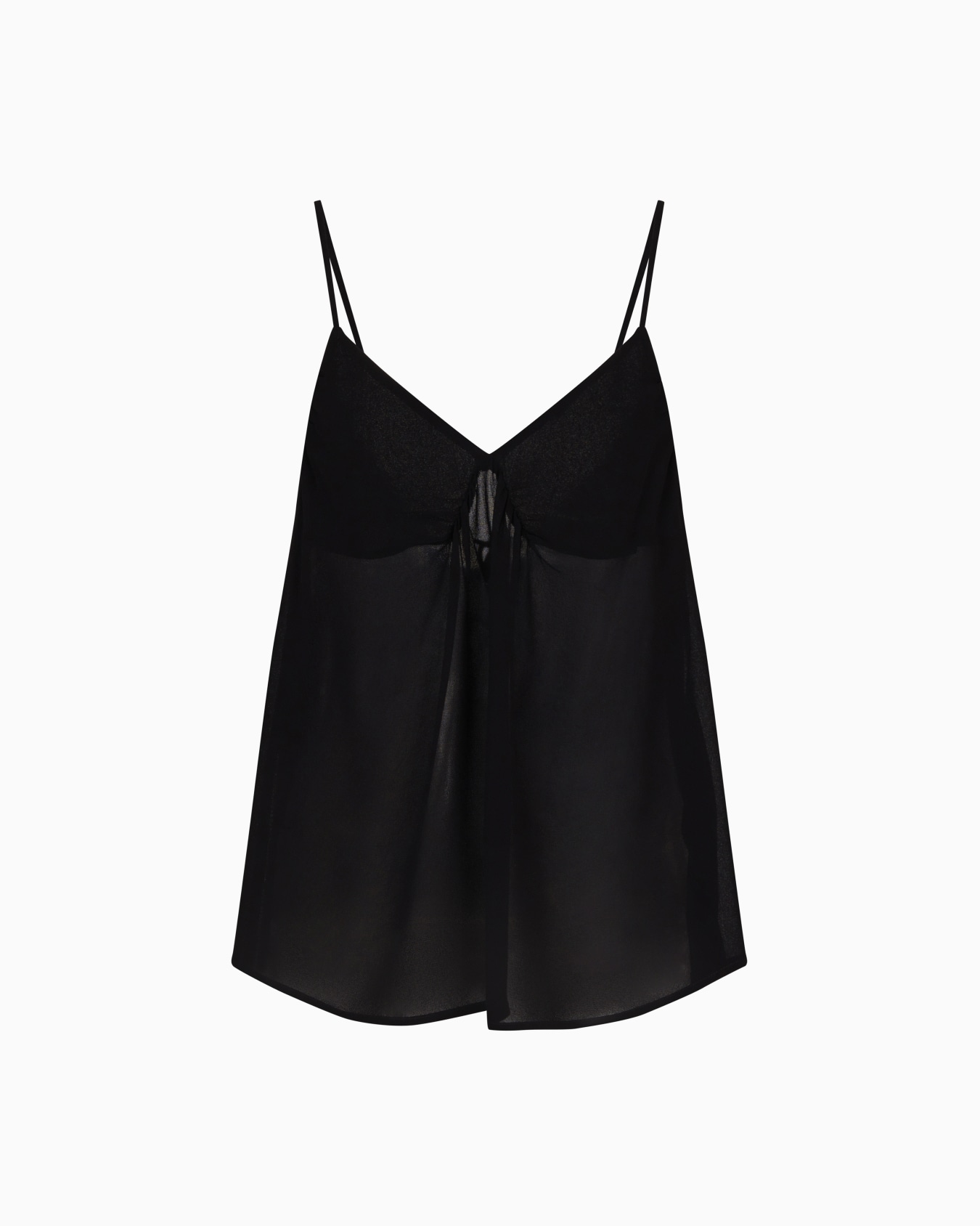 Viscose crepe top with tie Slide 0