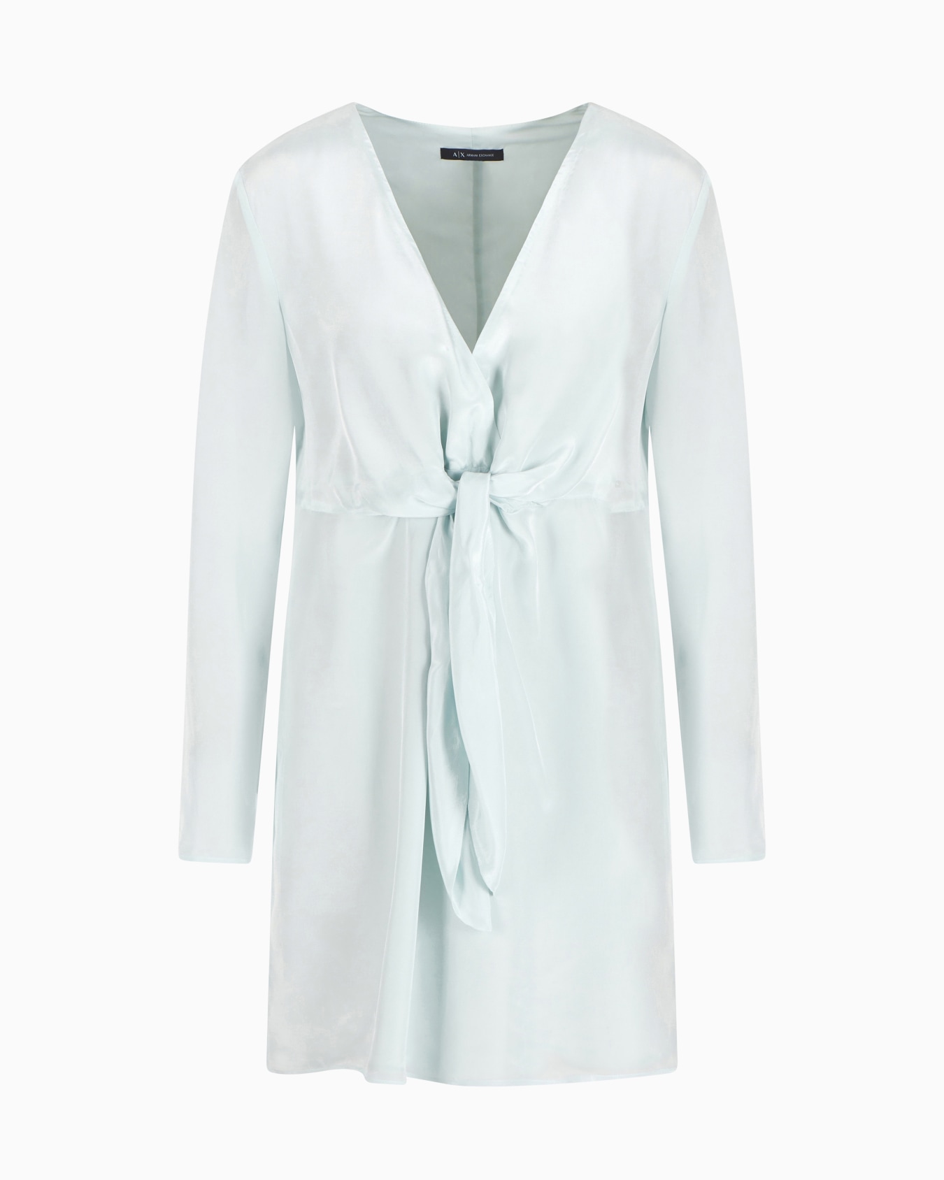 Short viscose dress with bow Slide 0