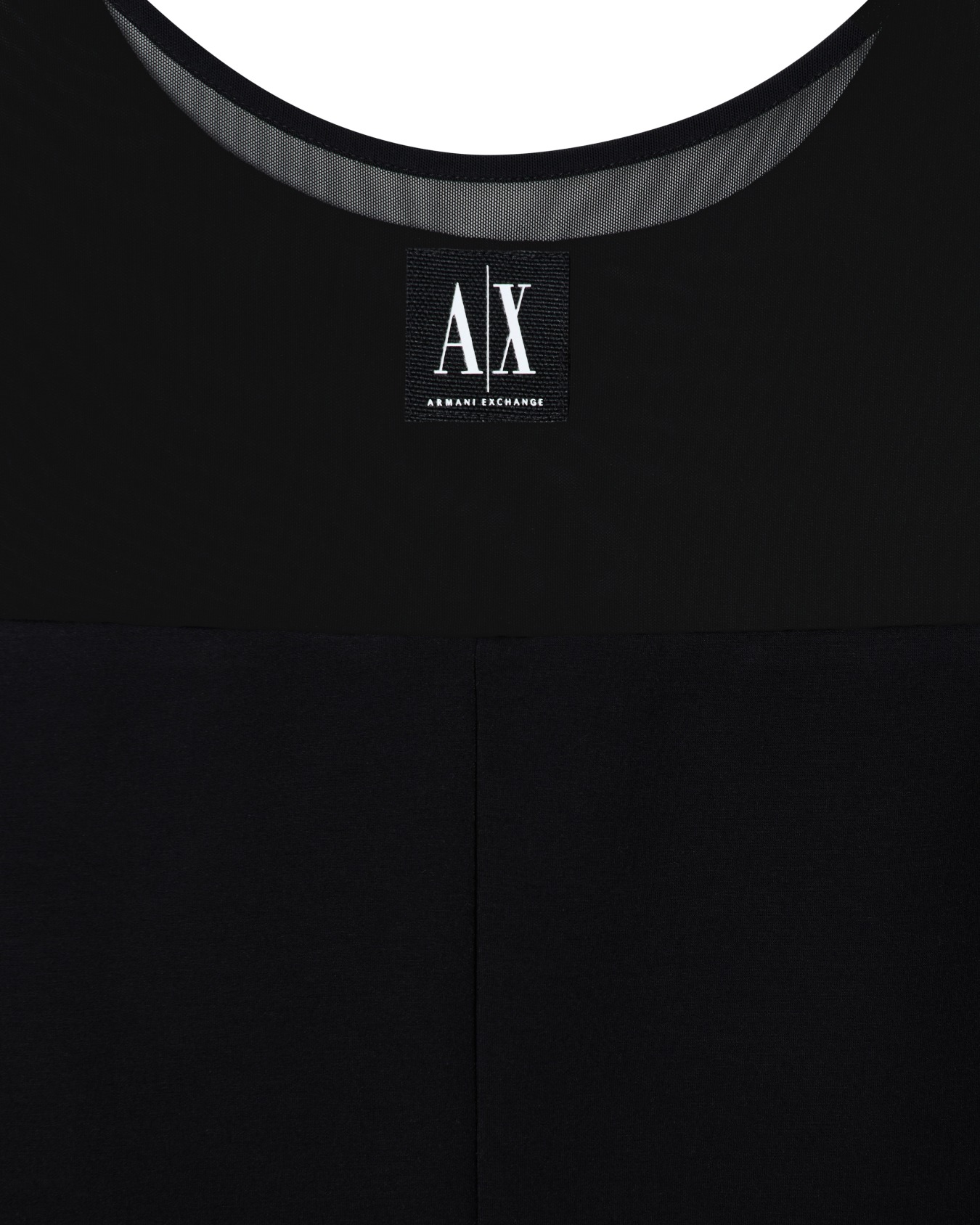 Stretch fabric sheath dress with transparent insert Slide 4