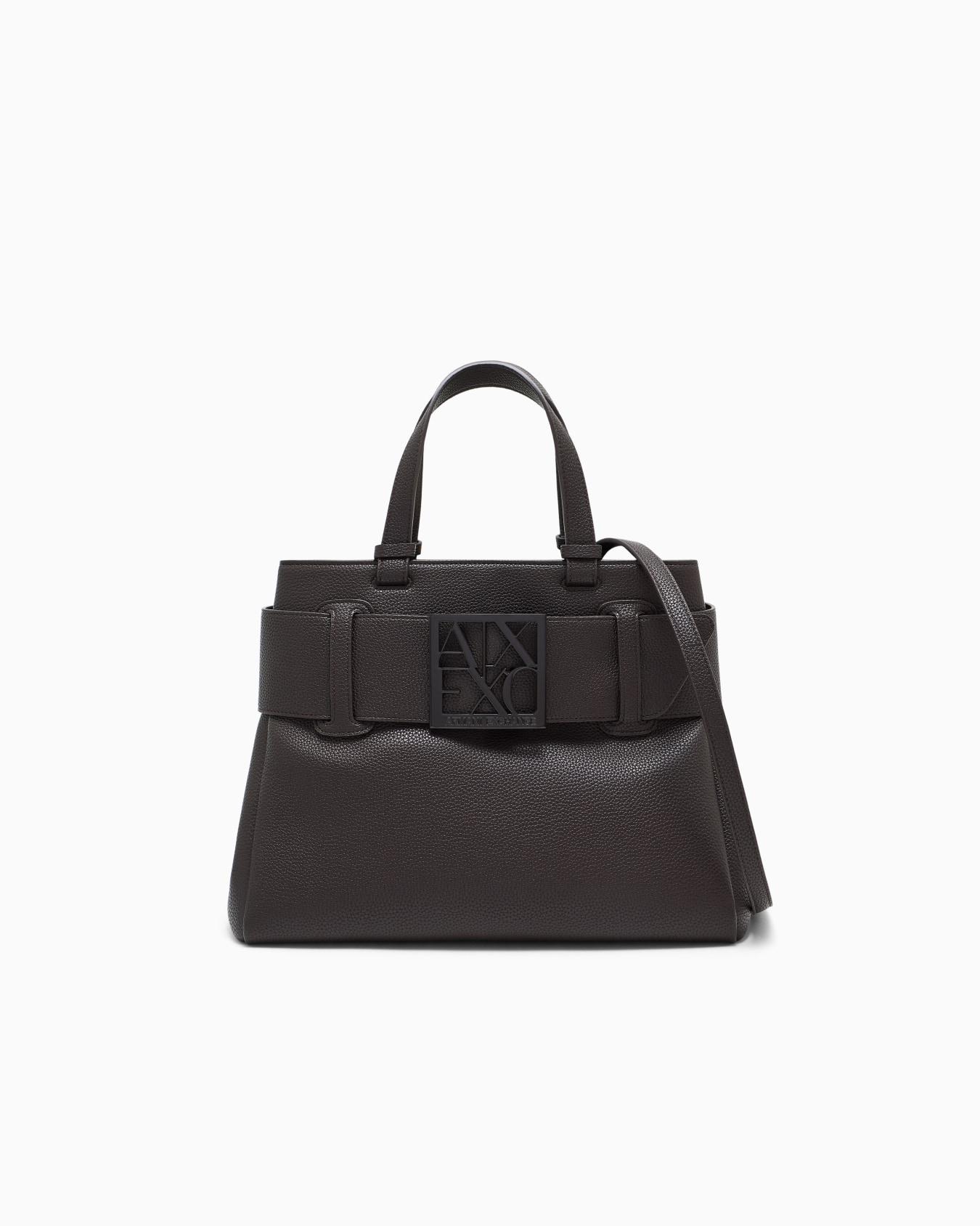 Sac shopping à effet grainé avec ceinture et boucle Diapositive 0