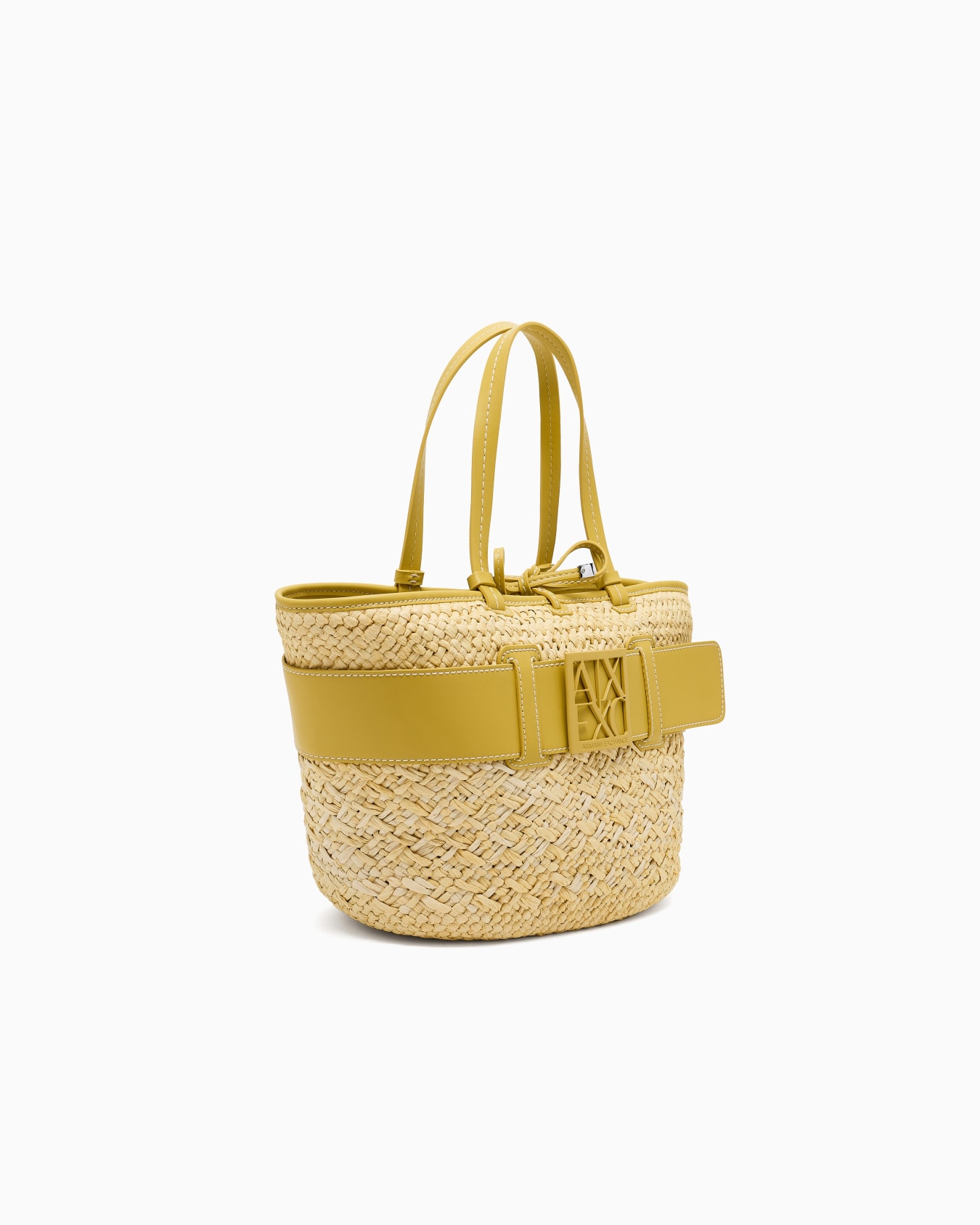 Straw shopper bag with logo band Slide 1