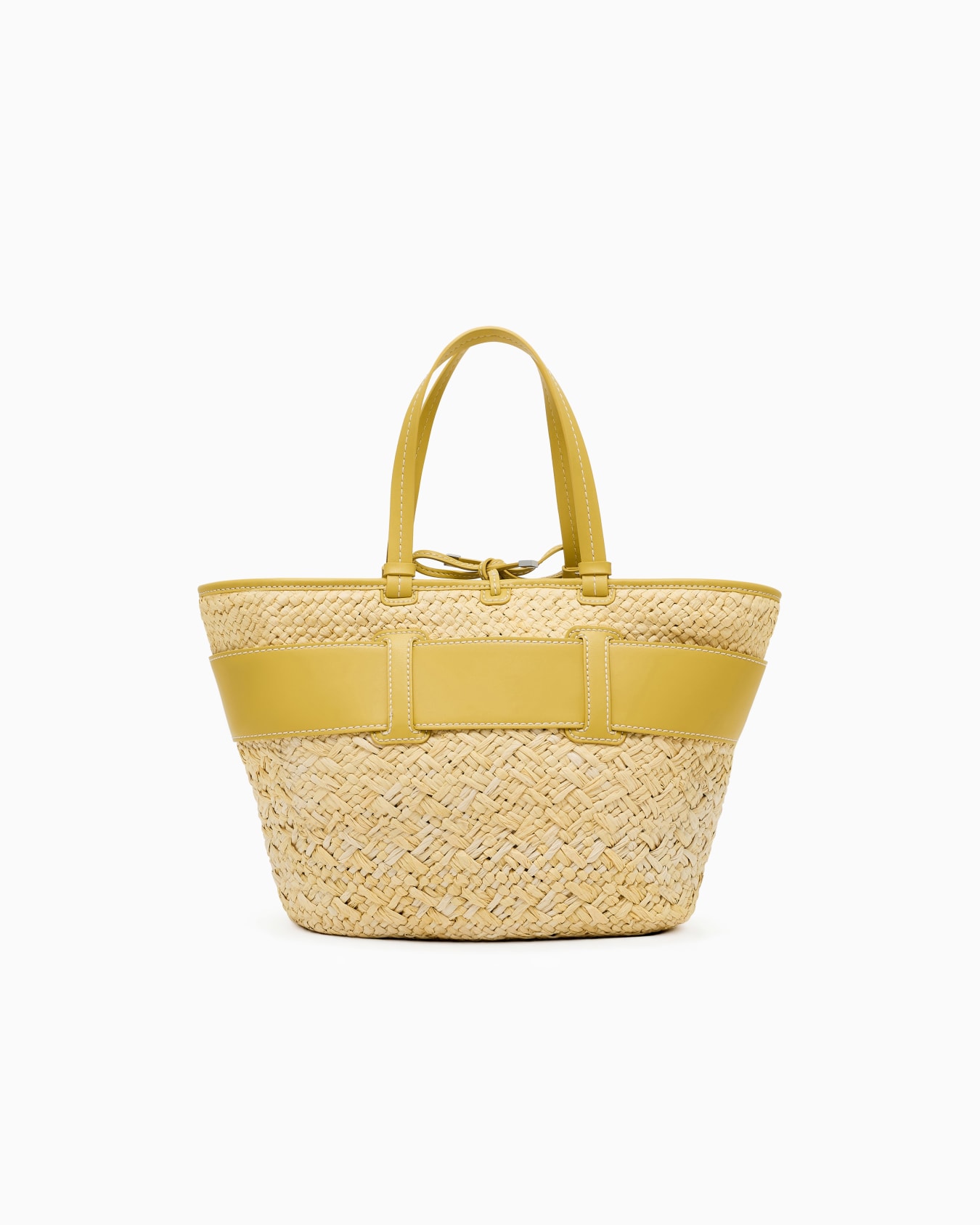 Straw shopper bag with logo band Slide 2