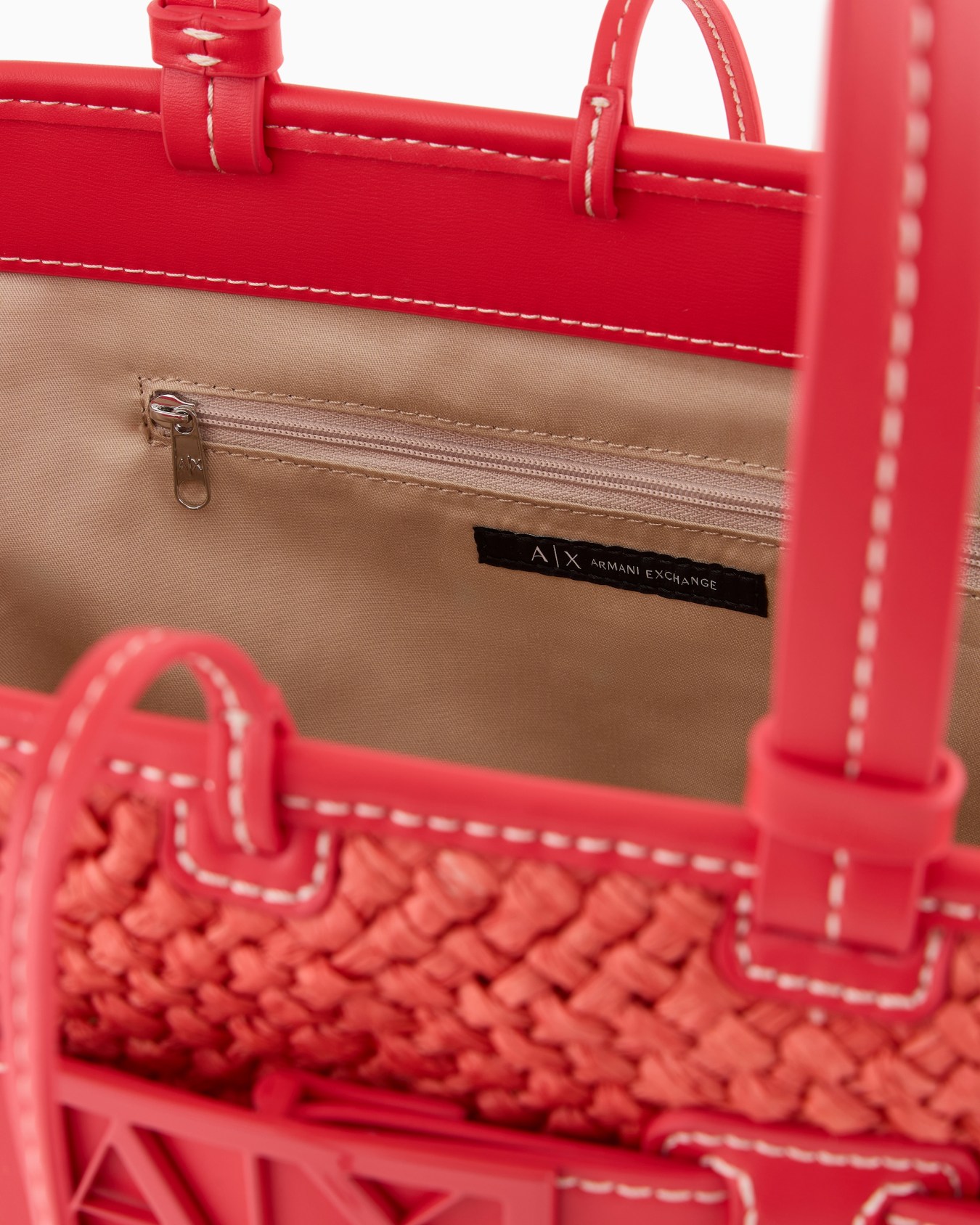 Straw shopper bag with logo band Slide 3